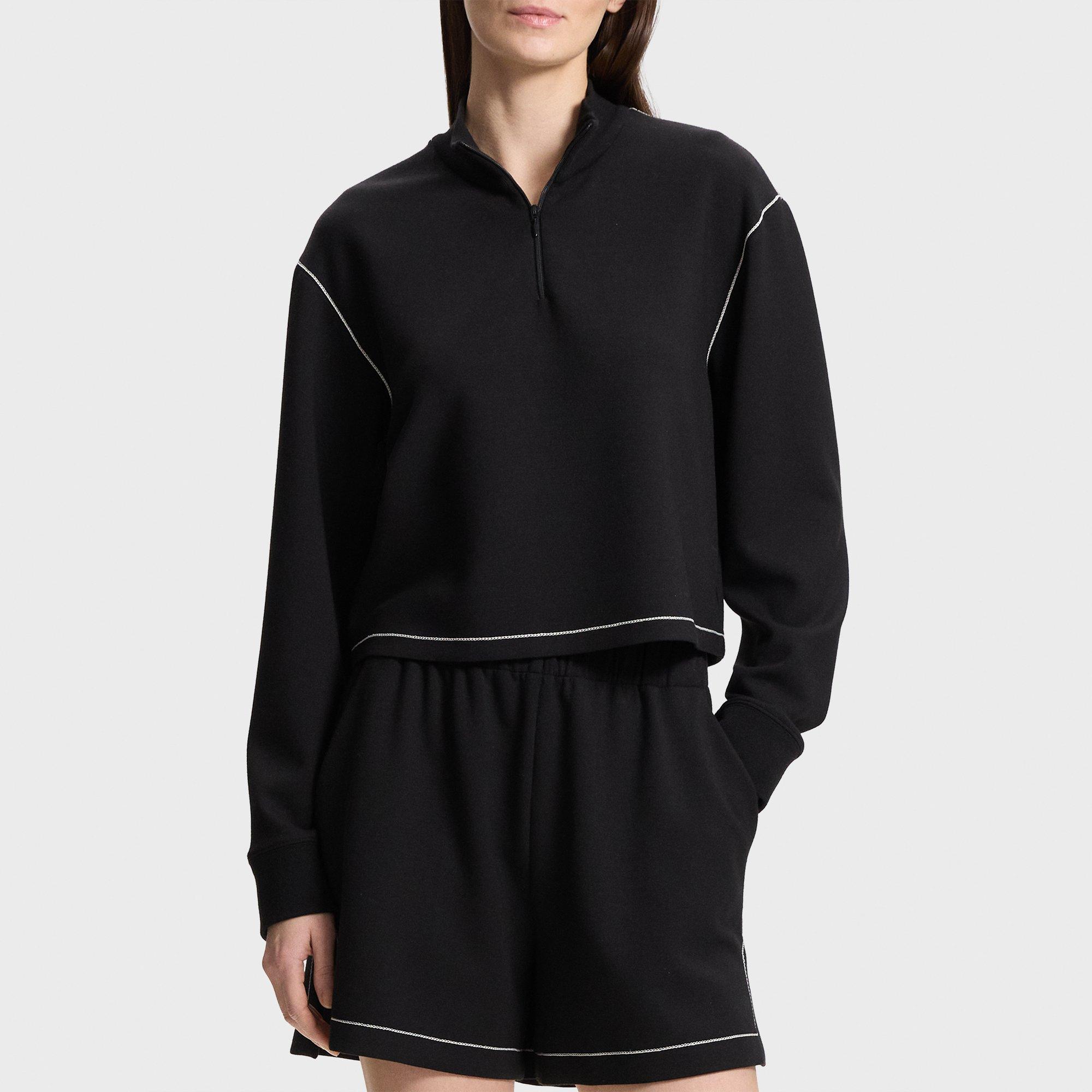 Half-Zip Sweatshirt in Double-Knit Jersey