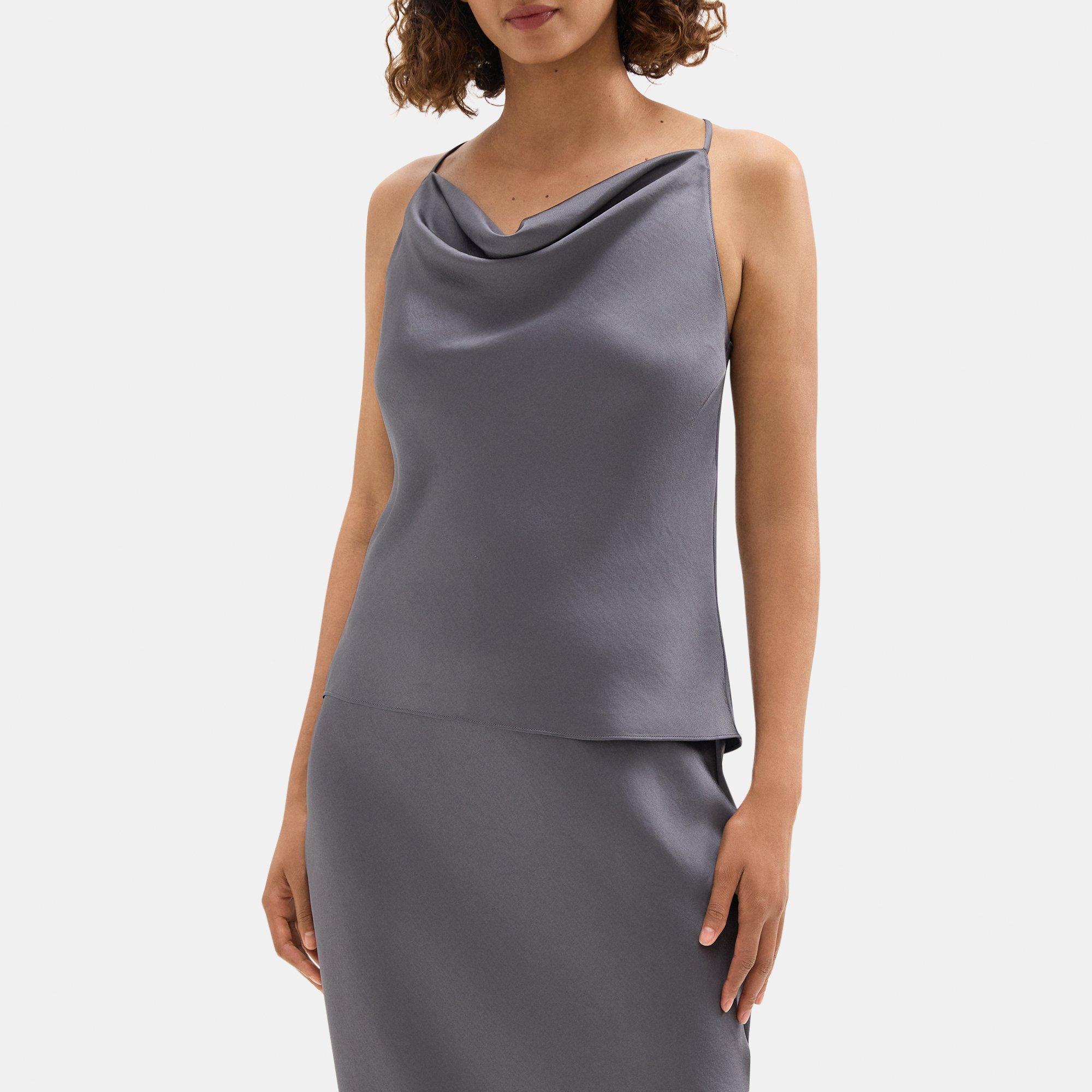 Cowl-Neck Top in Silky Poly