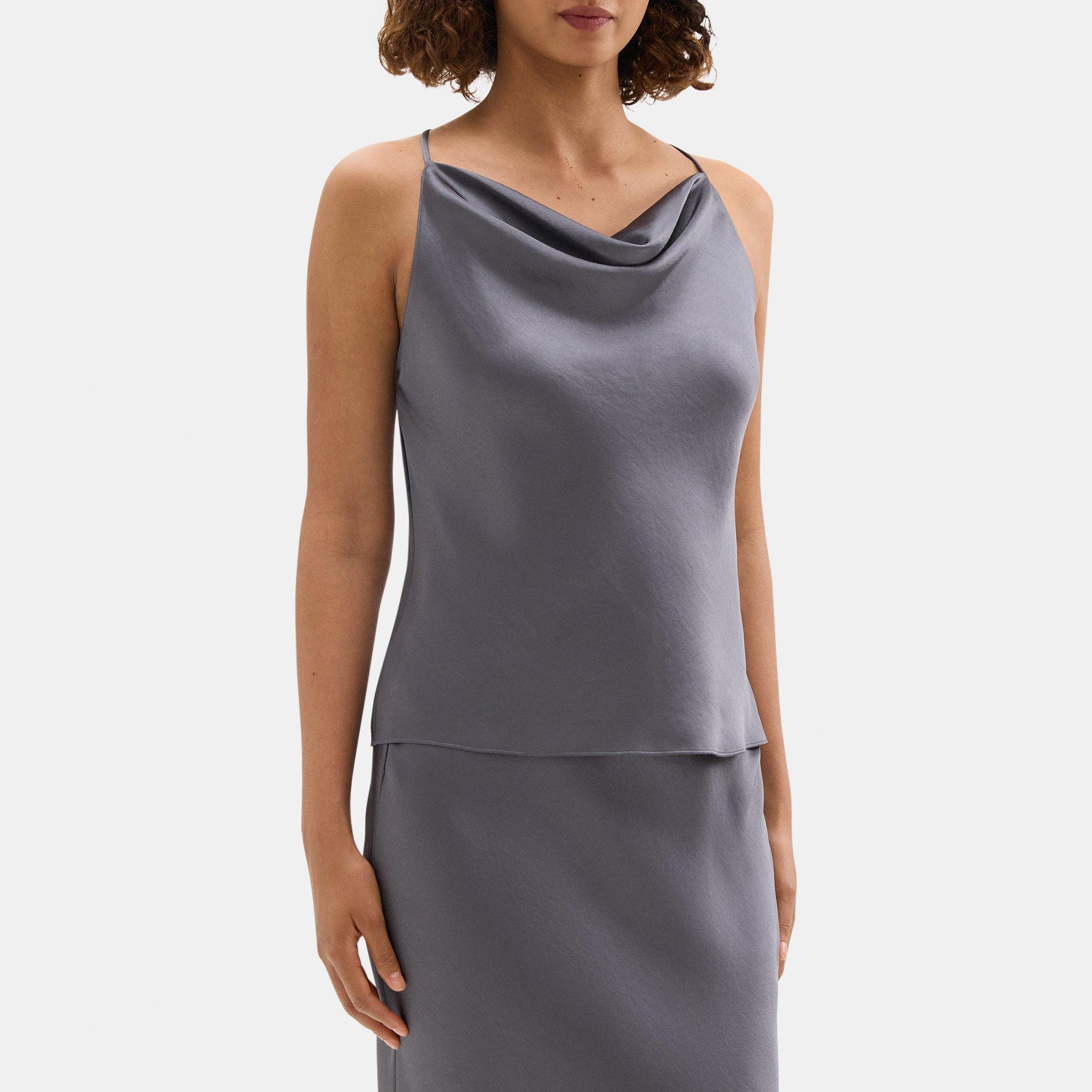 Cowl-Neck Top in Silky Poly