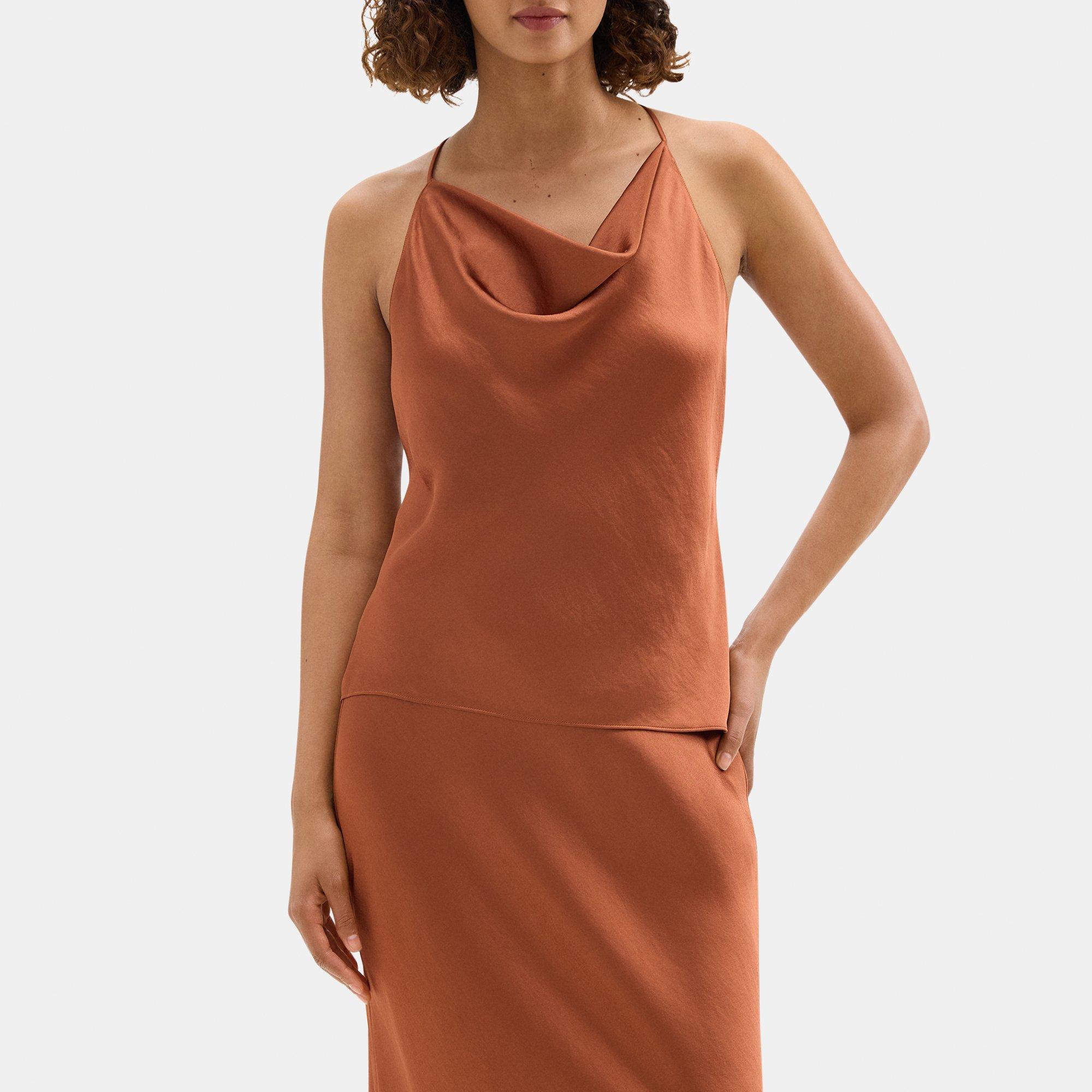 Cowl-Neck Top in Silky Poly