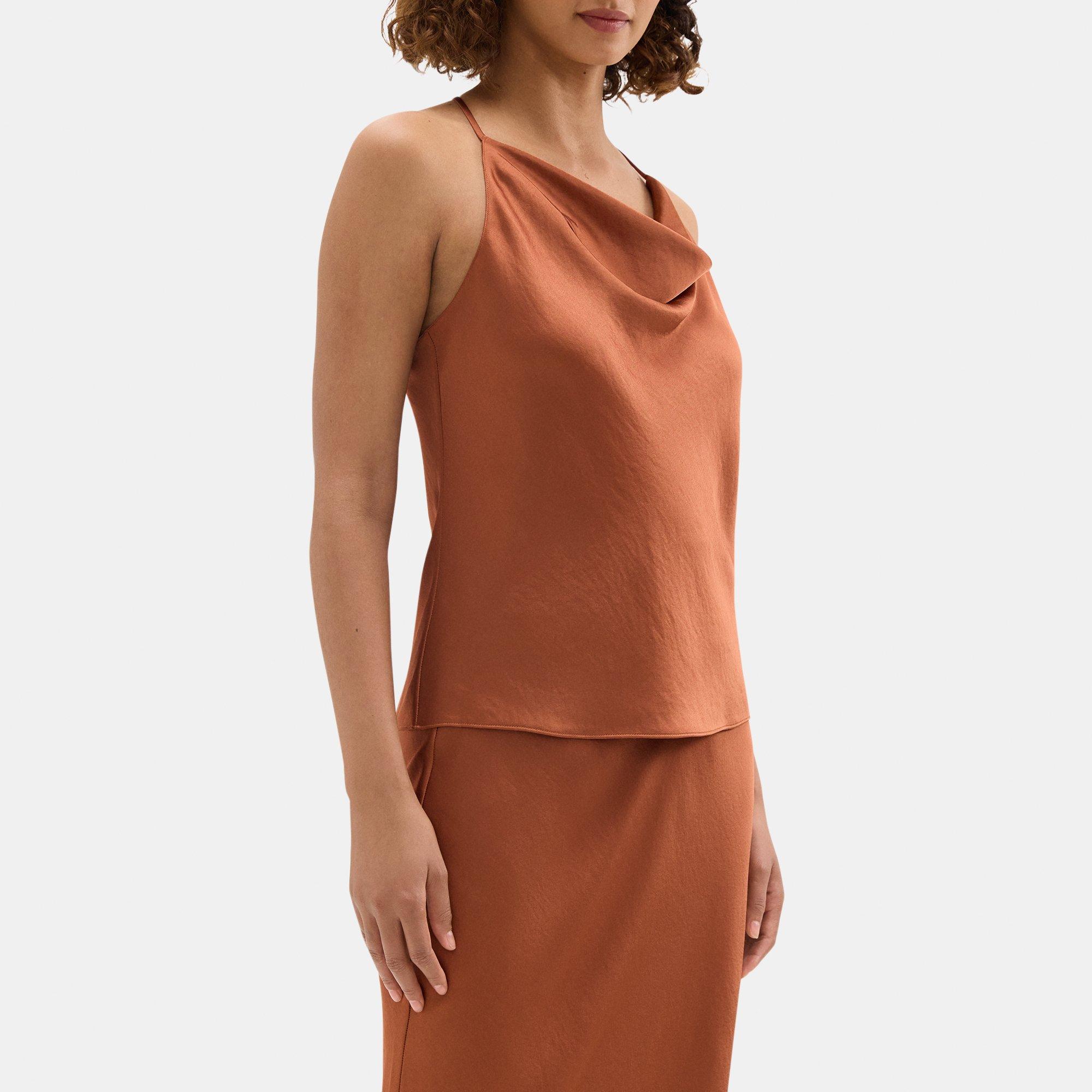 Cowl-Neck Top in Silky Poly