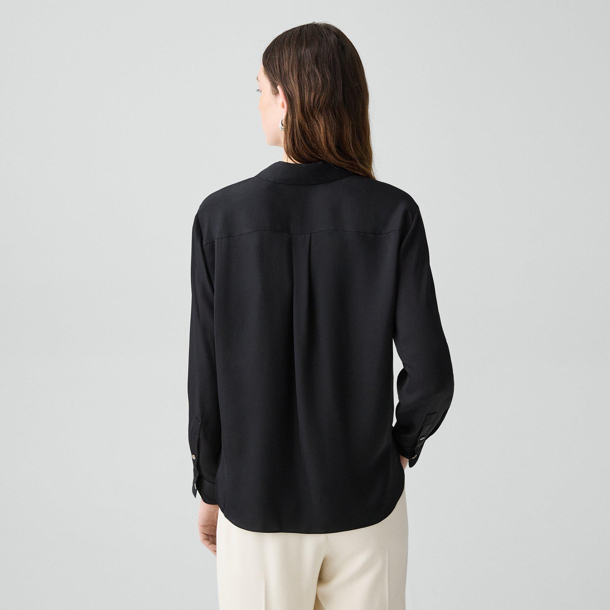 Straight Shirt in Silk Georgette