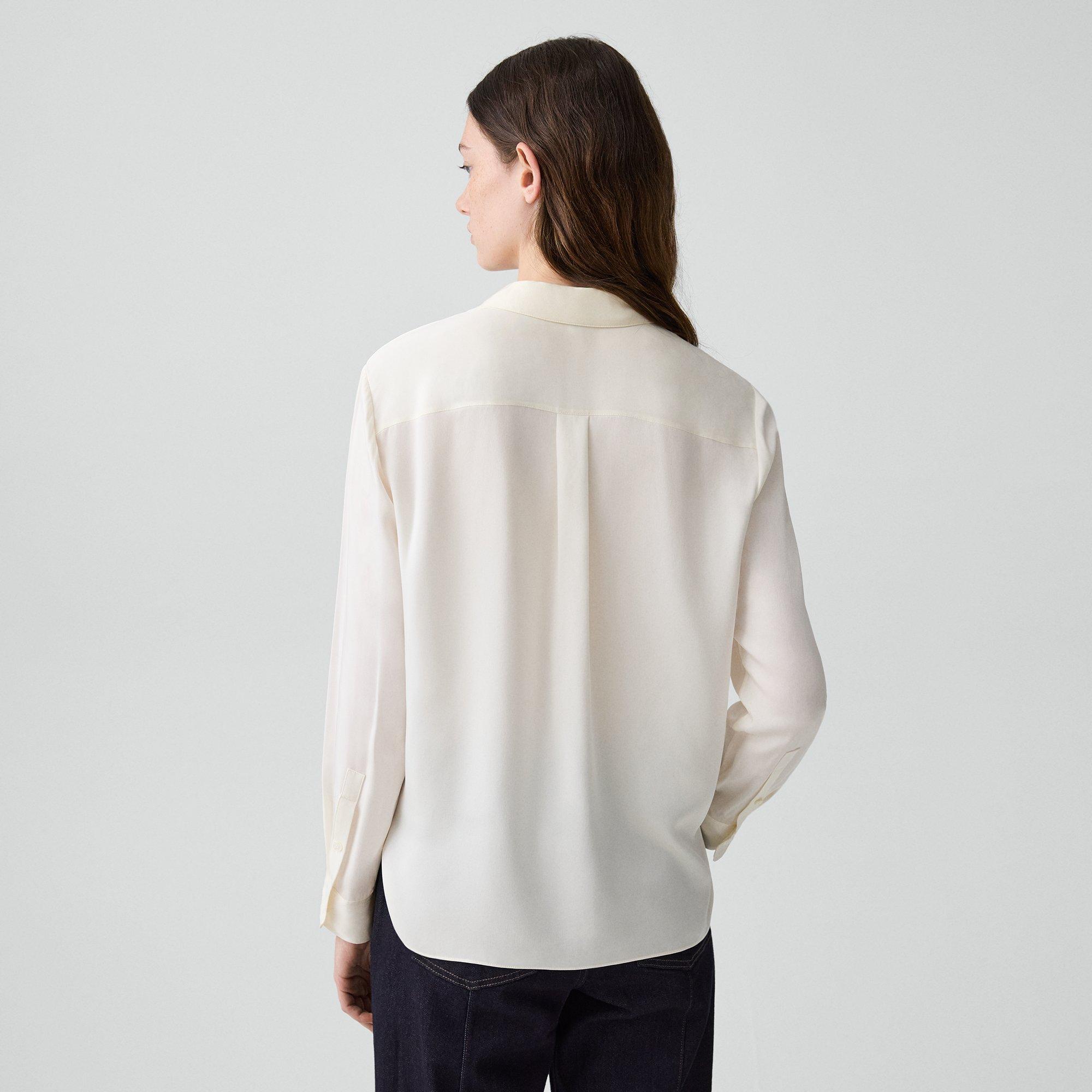 Straight Shirt in Silk Georgette