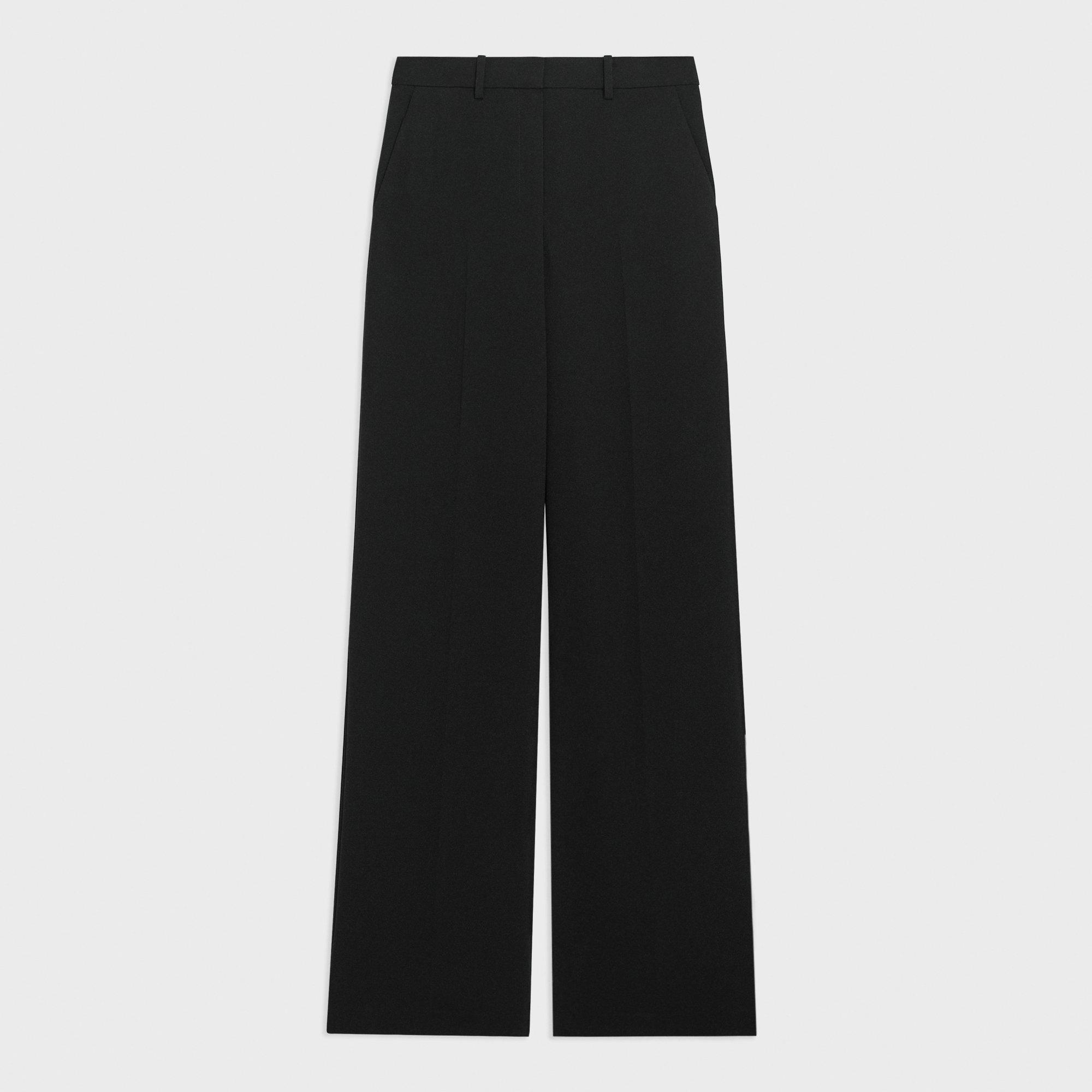 Theory Admiral Crepe Relaxed Straight Pants Black