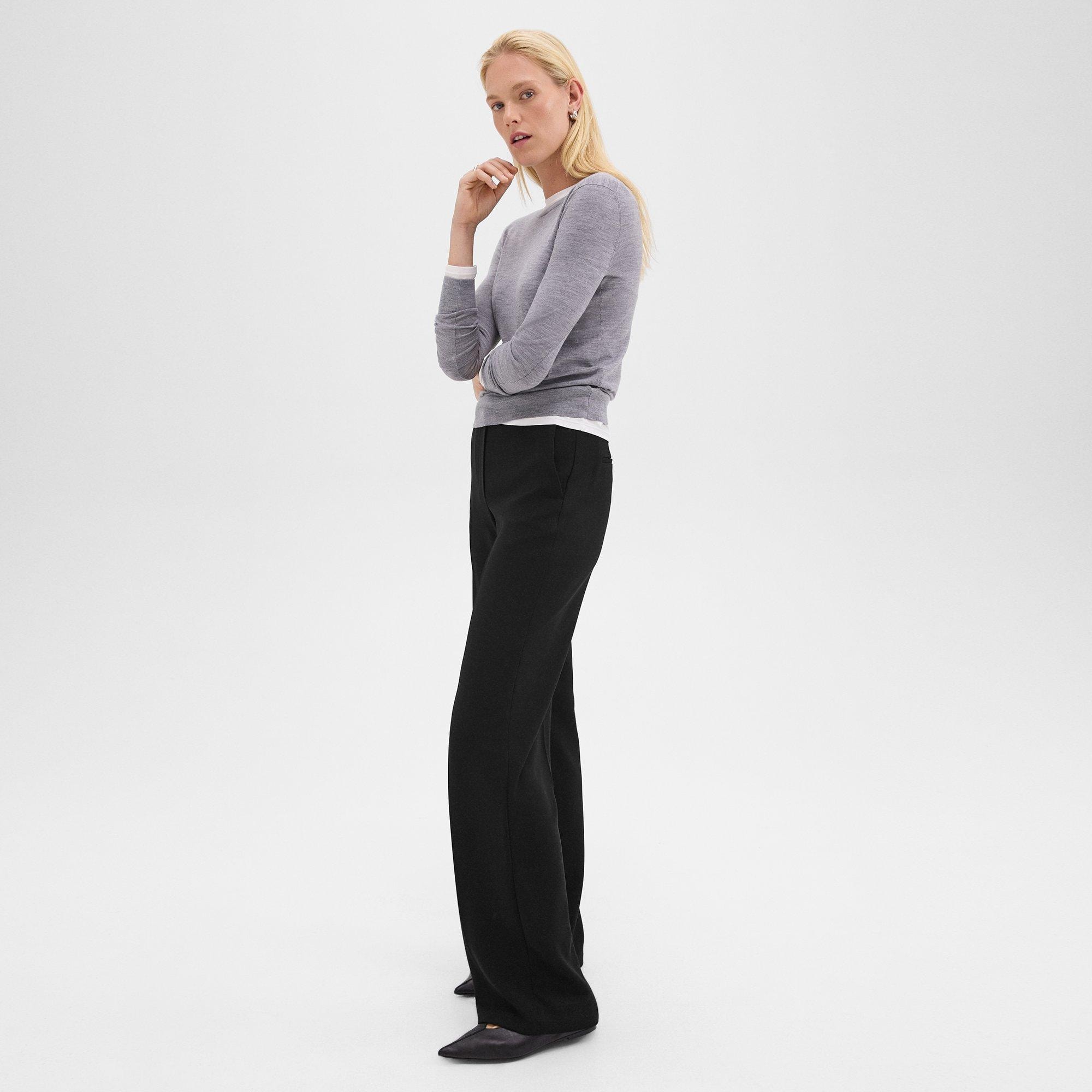 Relaxed Straight Trousers in Admiral Crepe