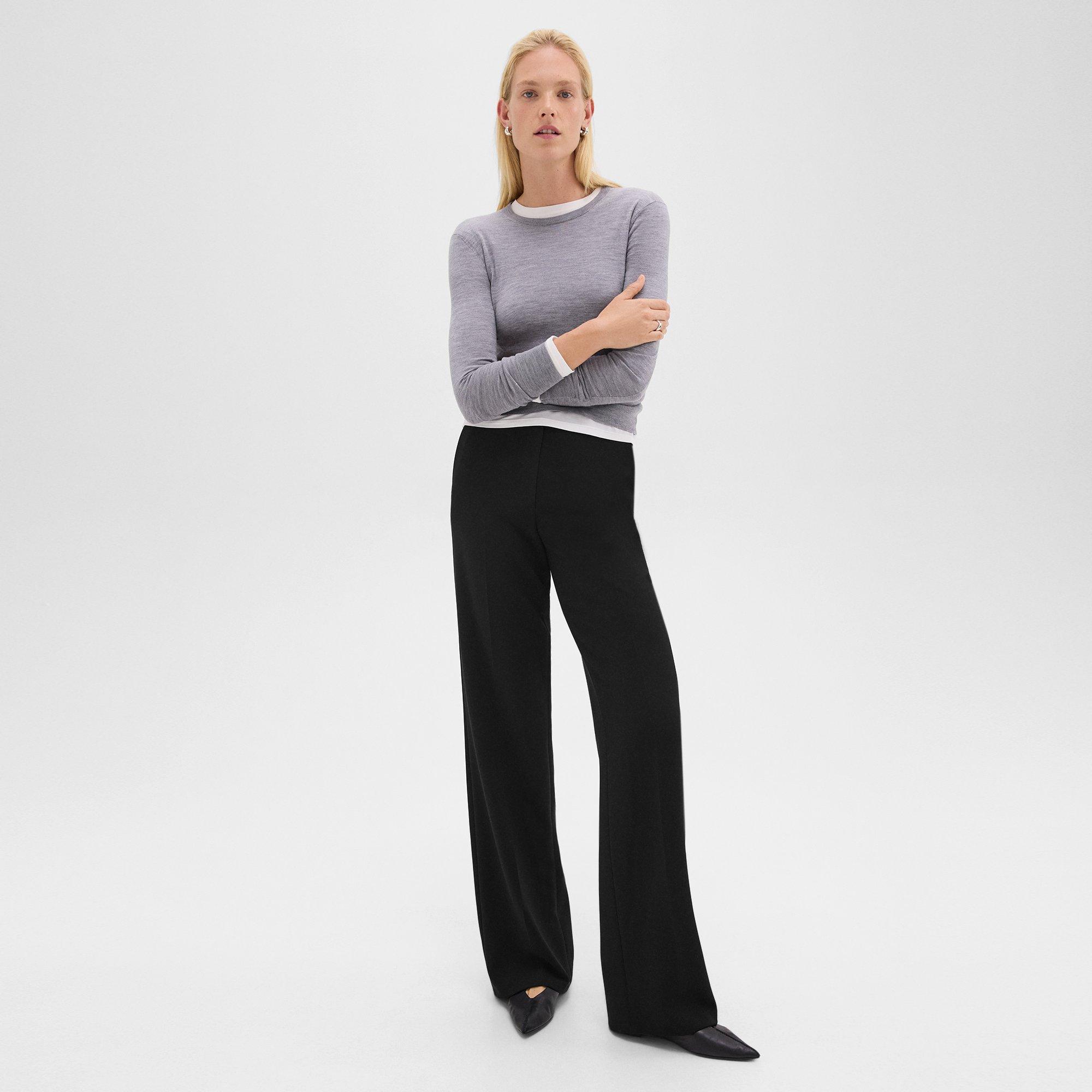 Relaxed Straight Trousers in Admiral Crepe