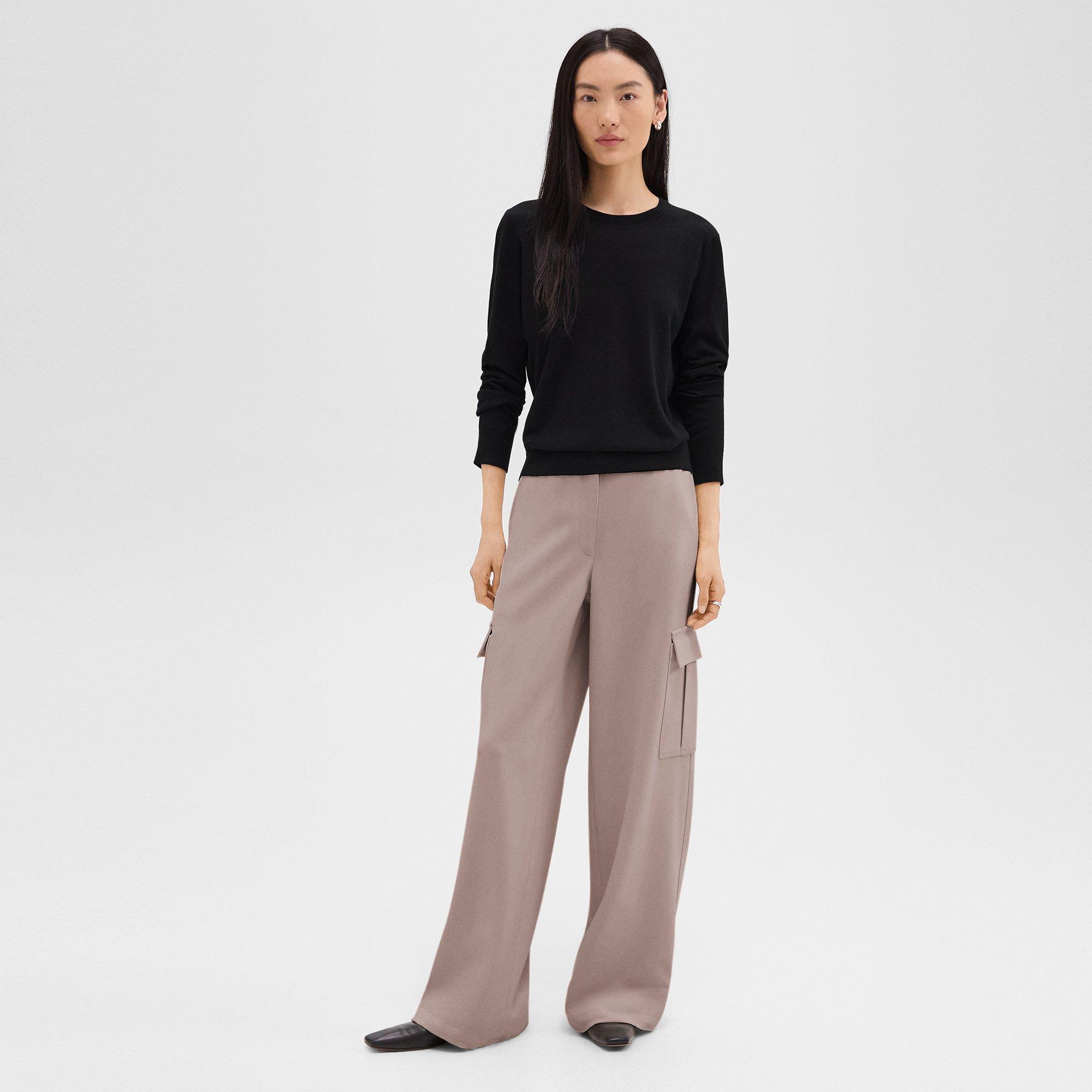 Wide-Leg Cargo Pant in Admiral Crepe