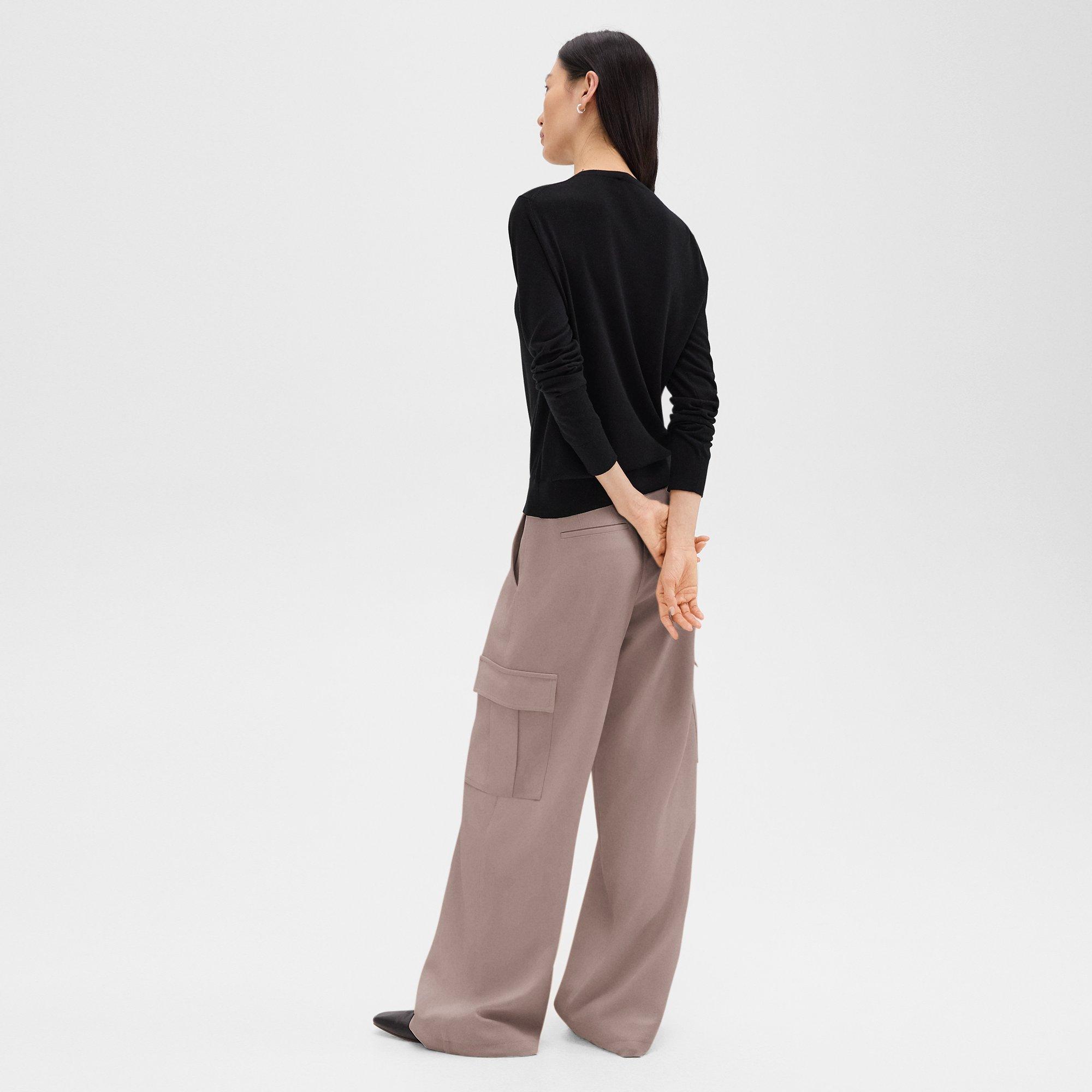 Wide-Leg Cargo Pant in Admiral Crepe