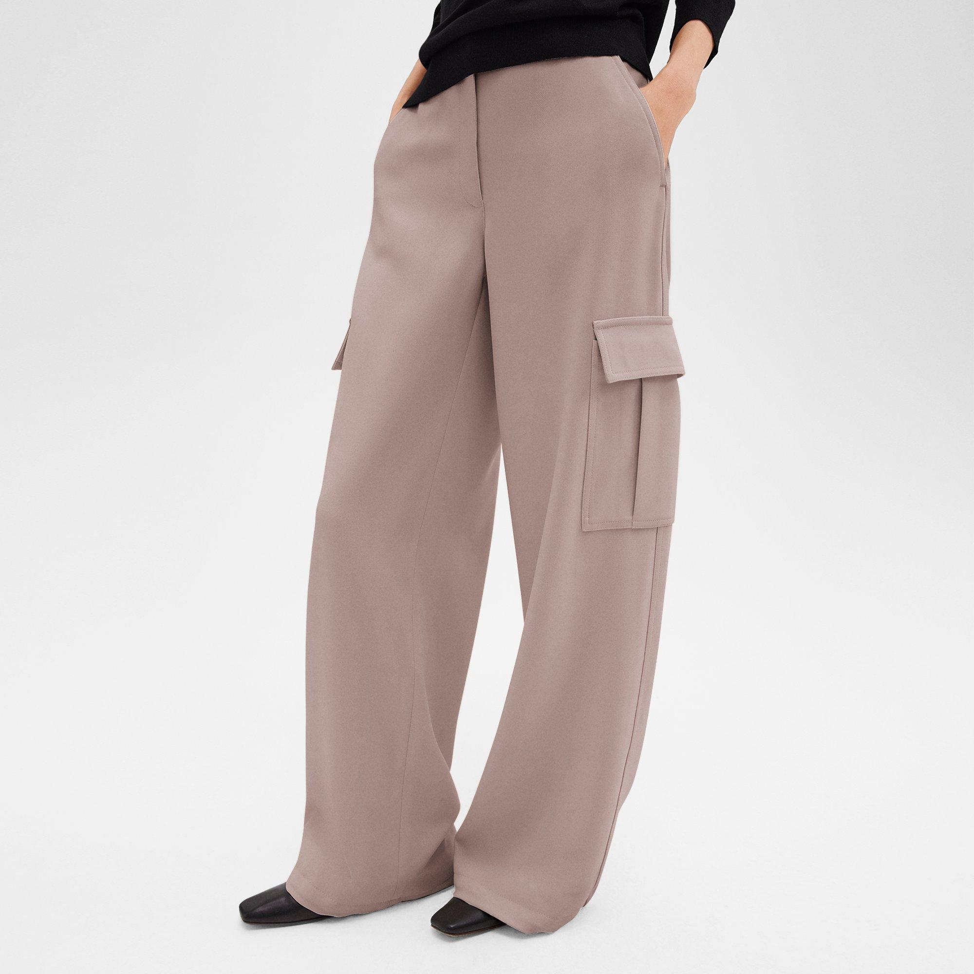 Wide-Leg Cargo Pant in Admiral Crepe