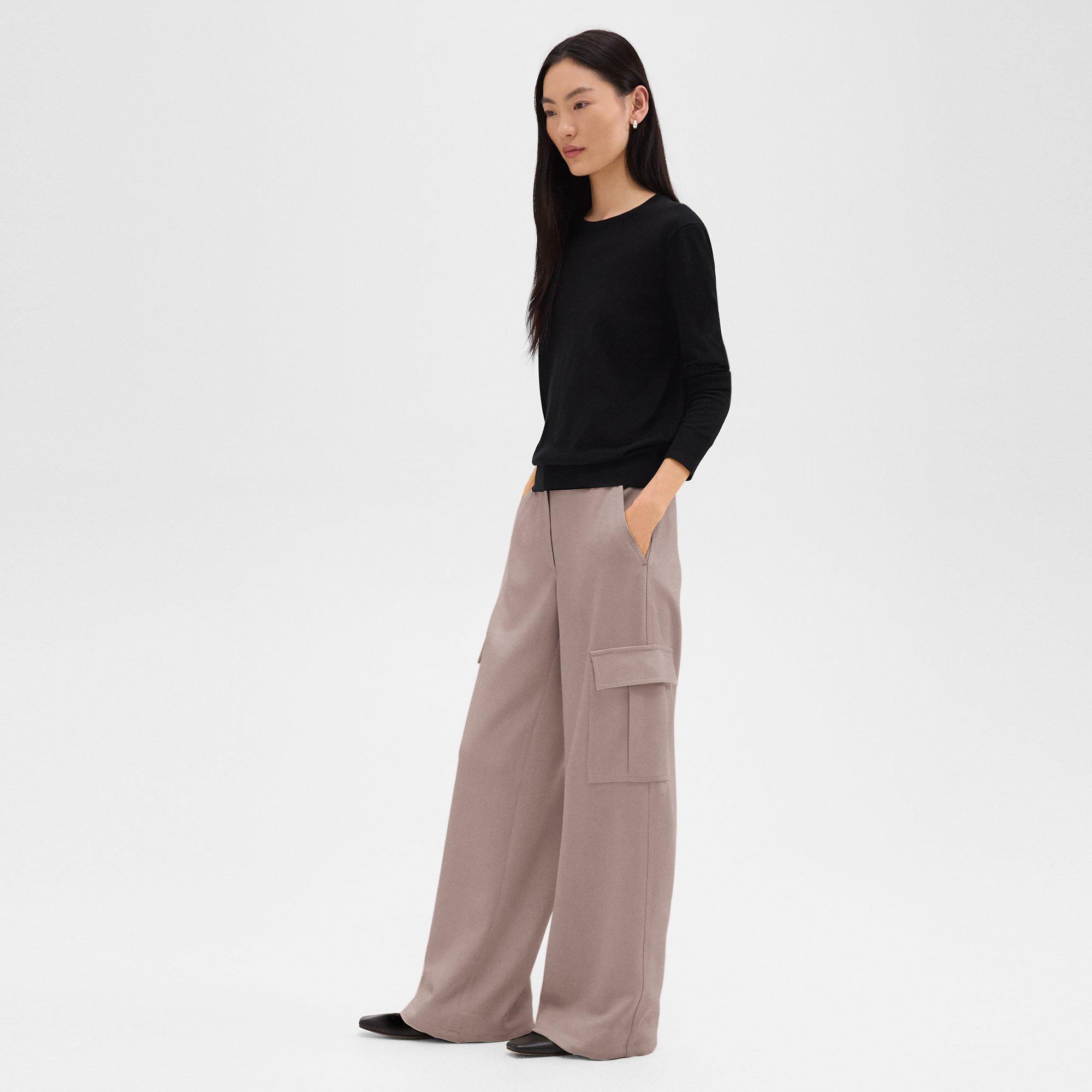 Wide-Leg Cargo Pant in Admiral Crepe