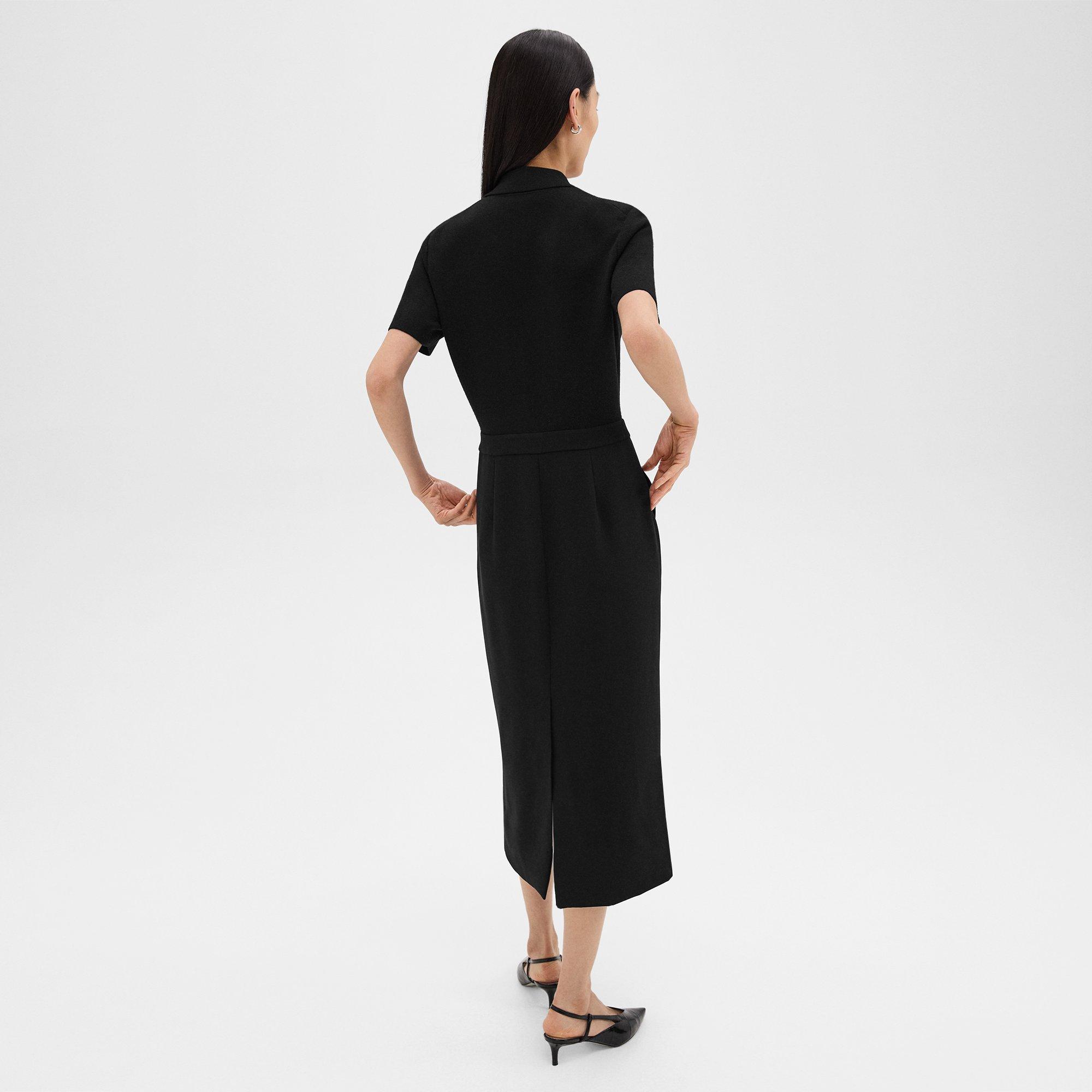 Military Midi Dress in Admiral Crepe