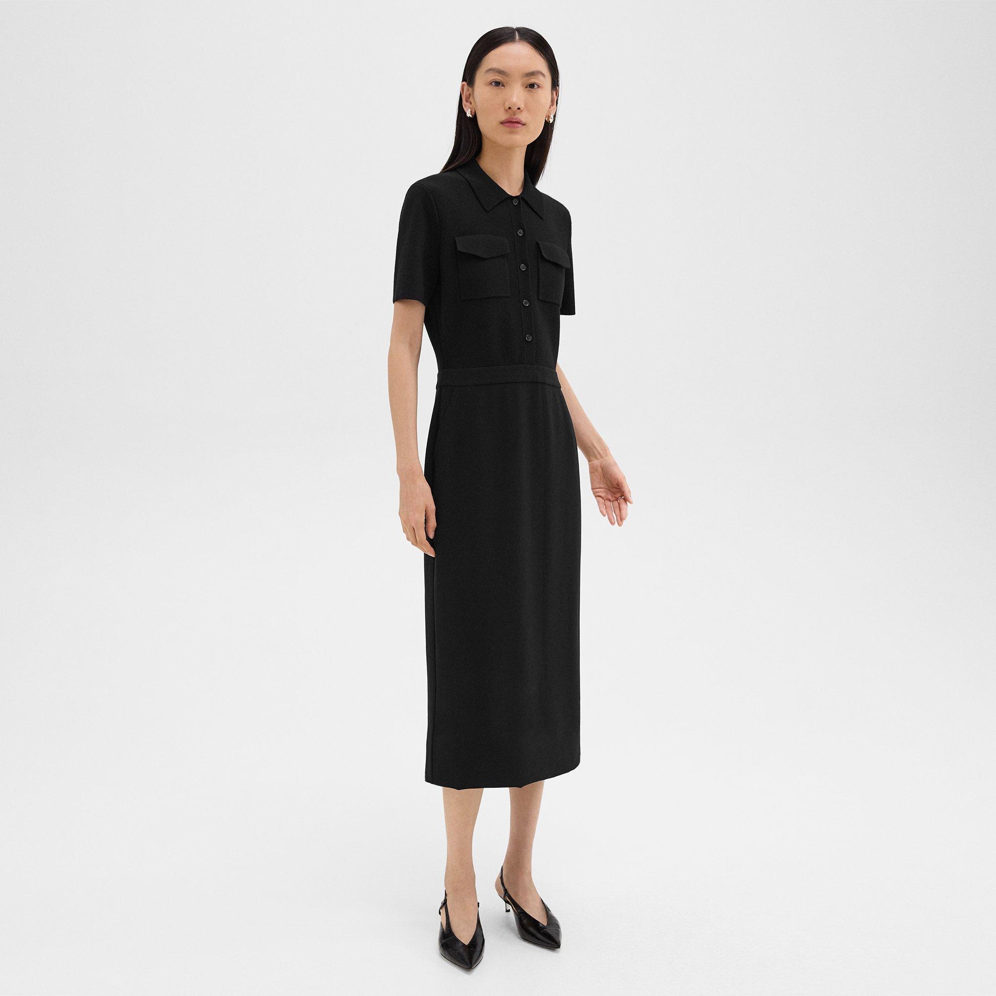 Military Midi Dress in Admiral Crepe