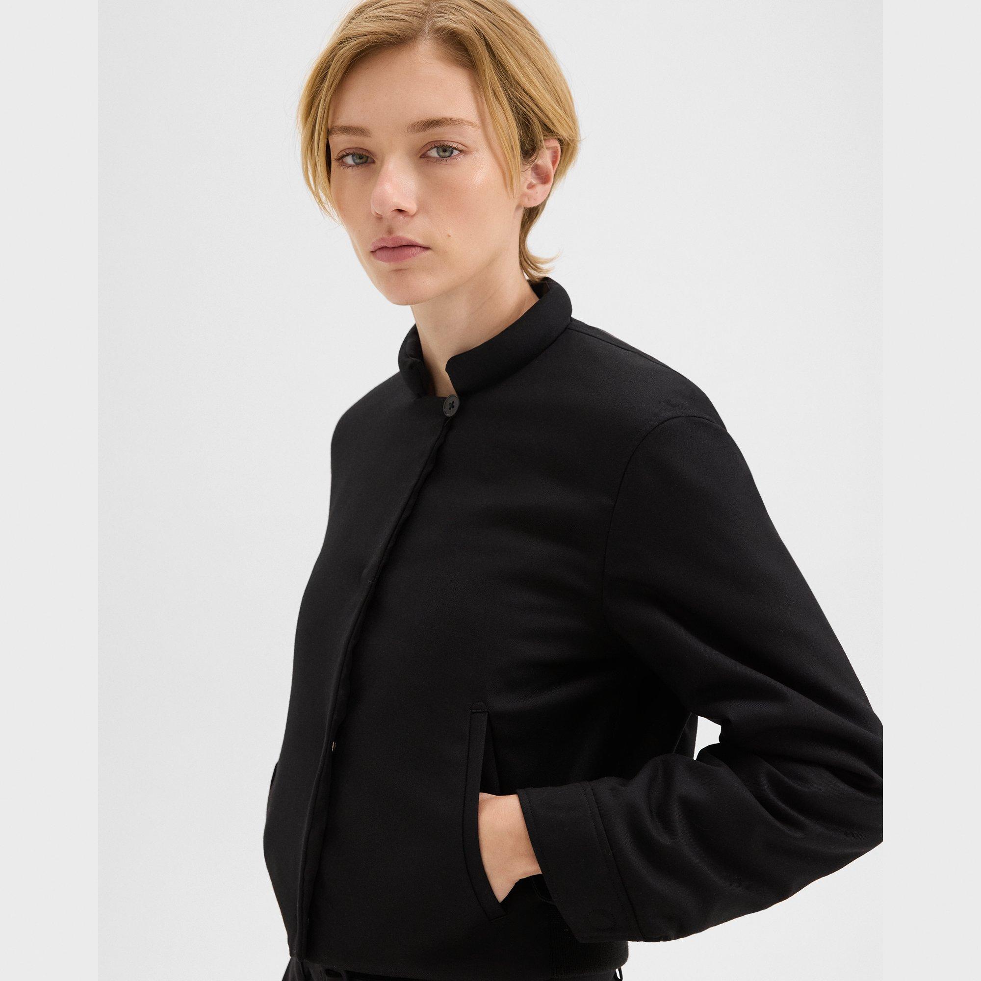 Stretch Flannel Cropped Jacket | Theory