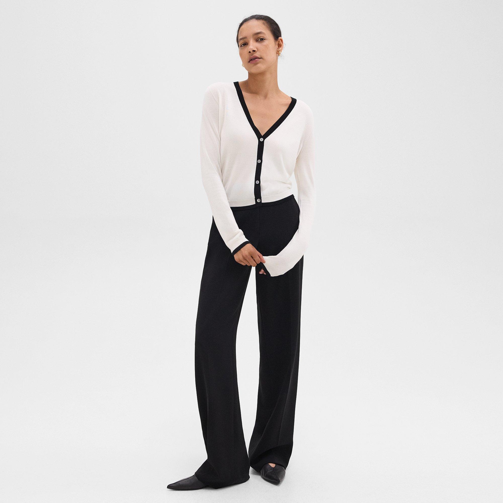 Slim Cardigan in Wool-Viscose