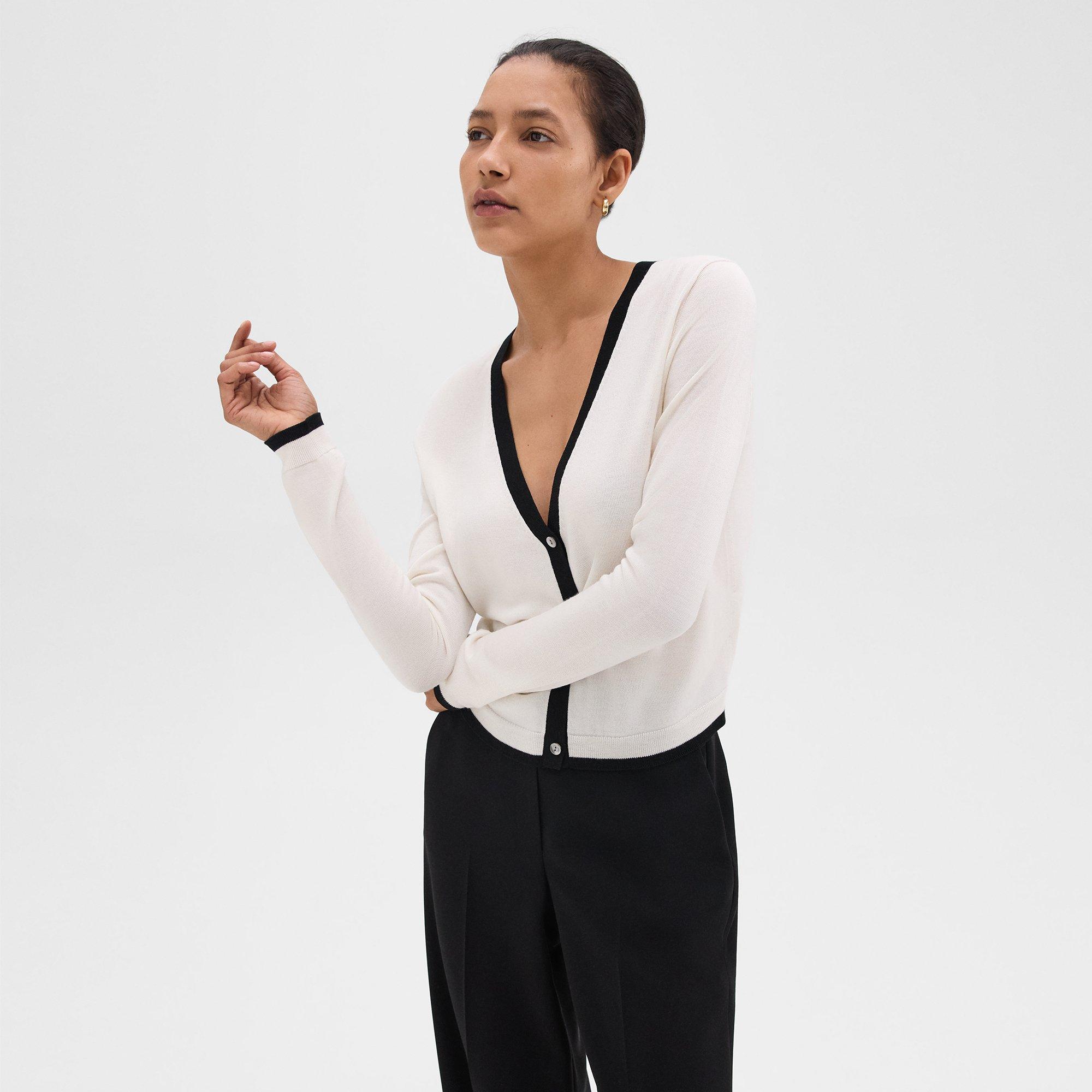 Slim Cardigan in Wool-Viscose