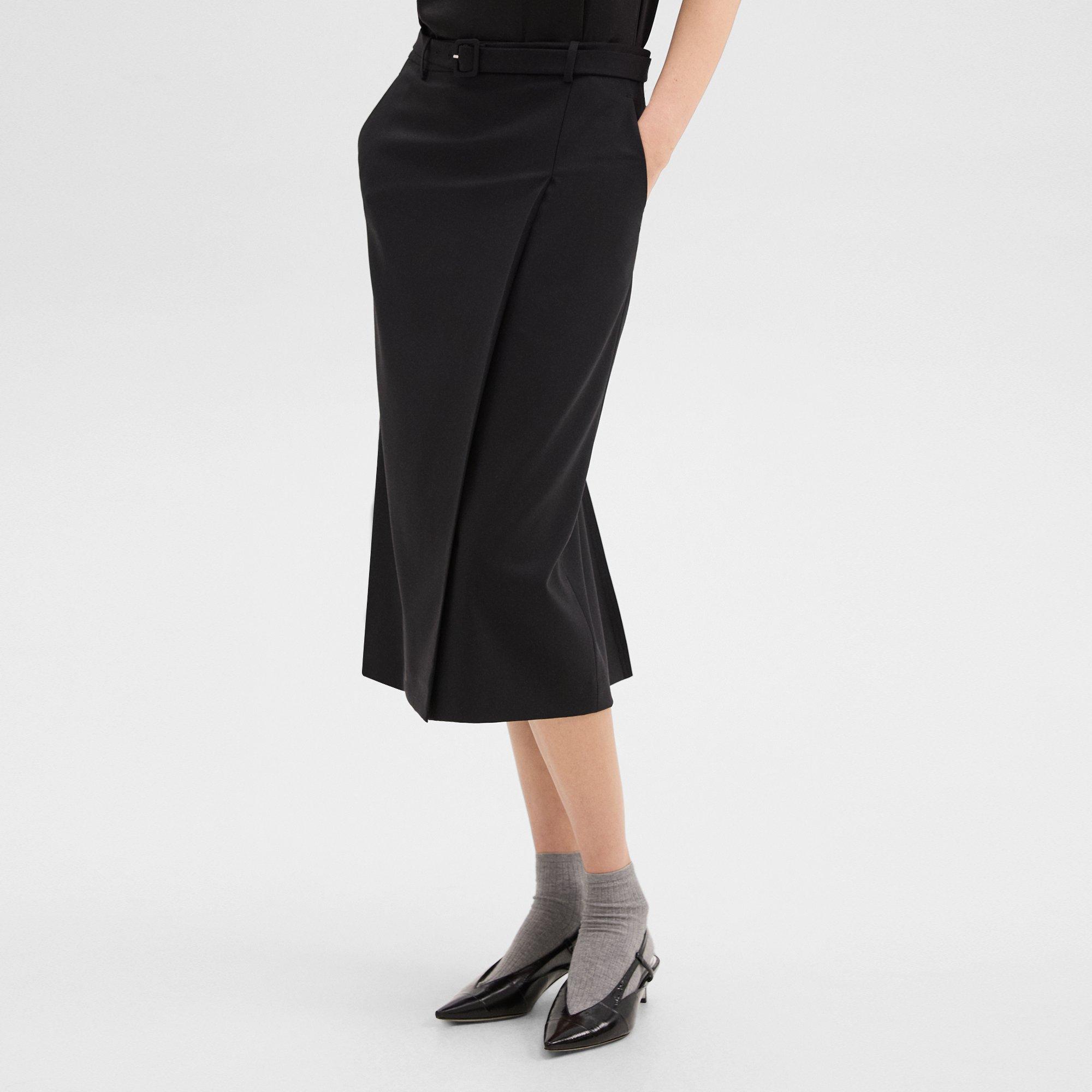 Trouser Skirt in Wool Gabardine