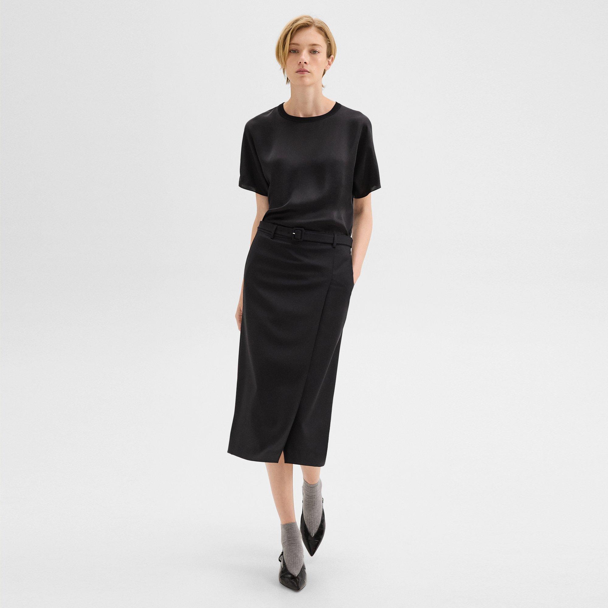 Trouser Skirt in Wool Gabardine