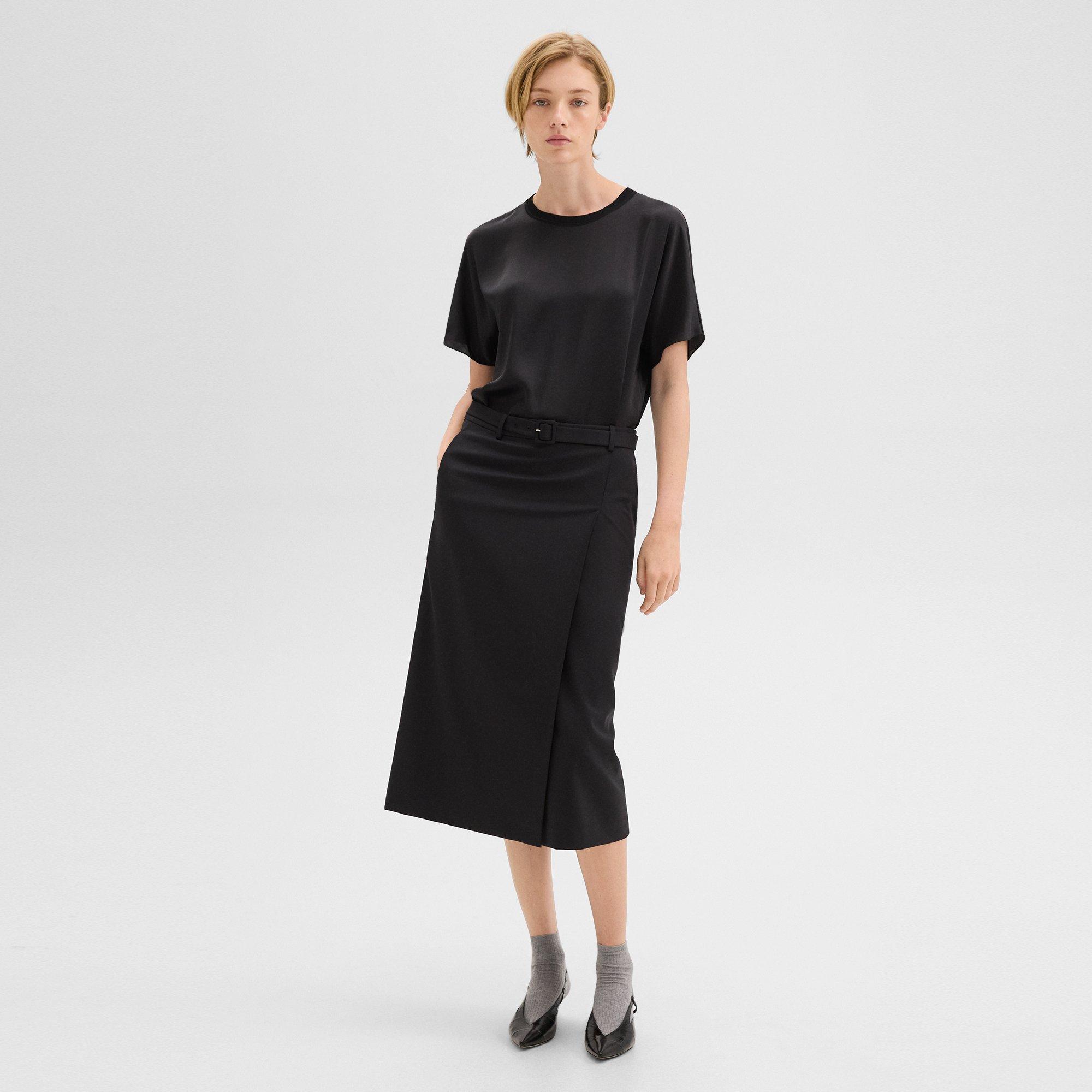 Trouser Skirt in Wool Gabardine