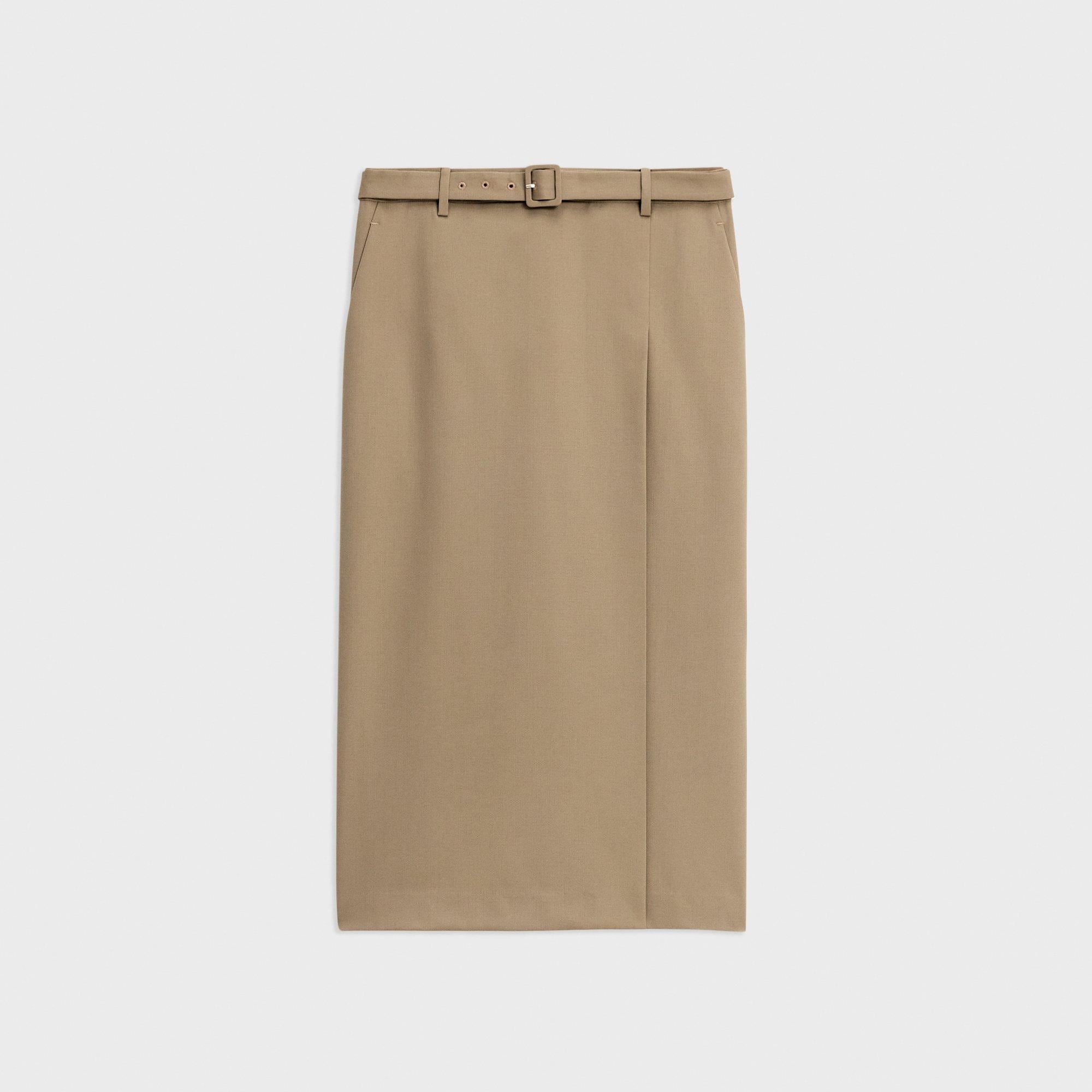 Trouser Skirt in Wool Gabardine