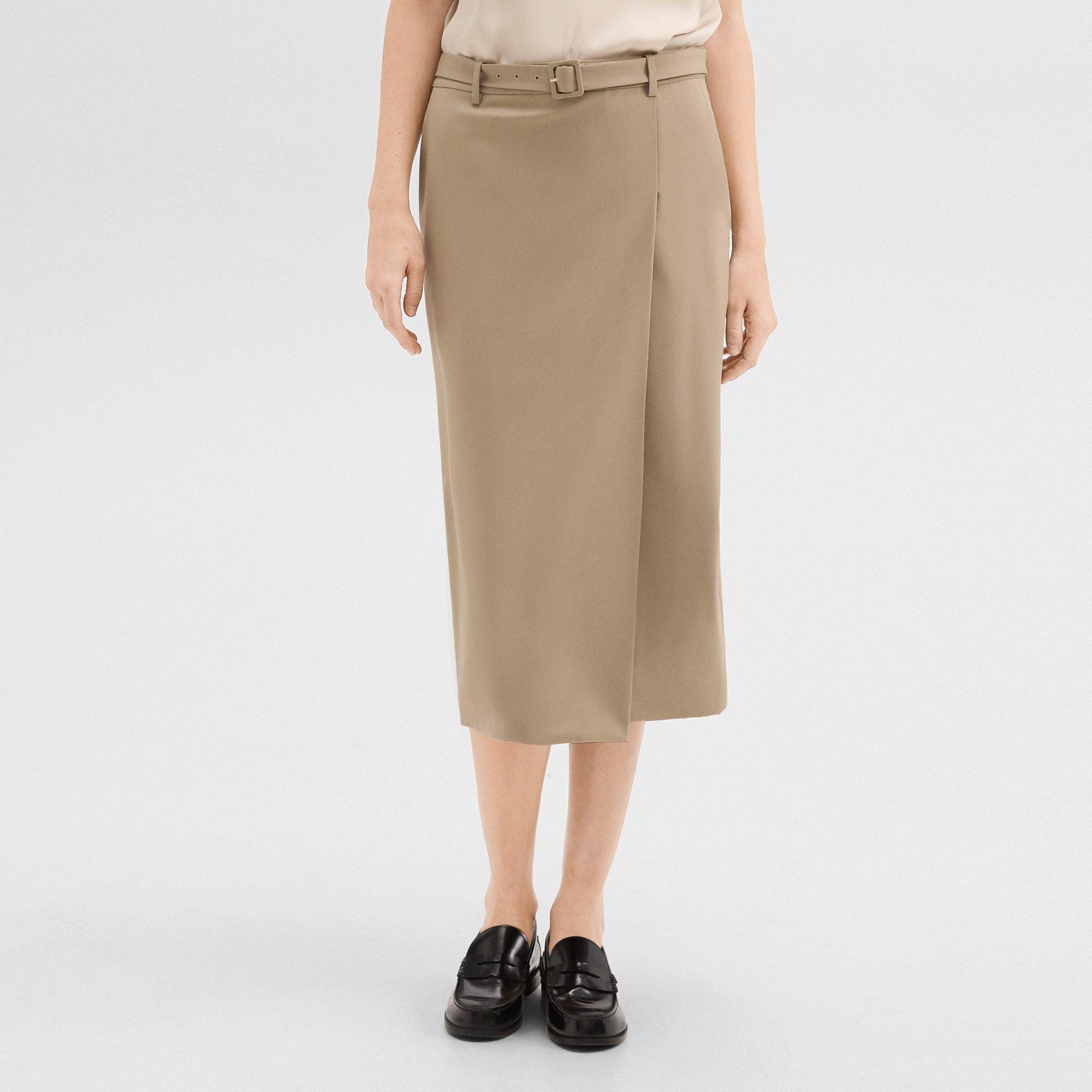 Trouser Skirt in Wool Gabardine