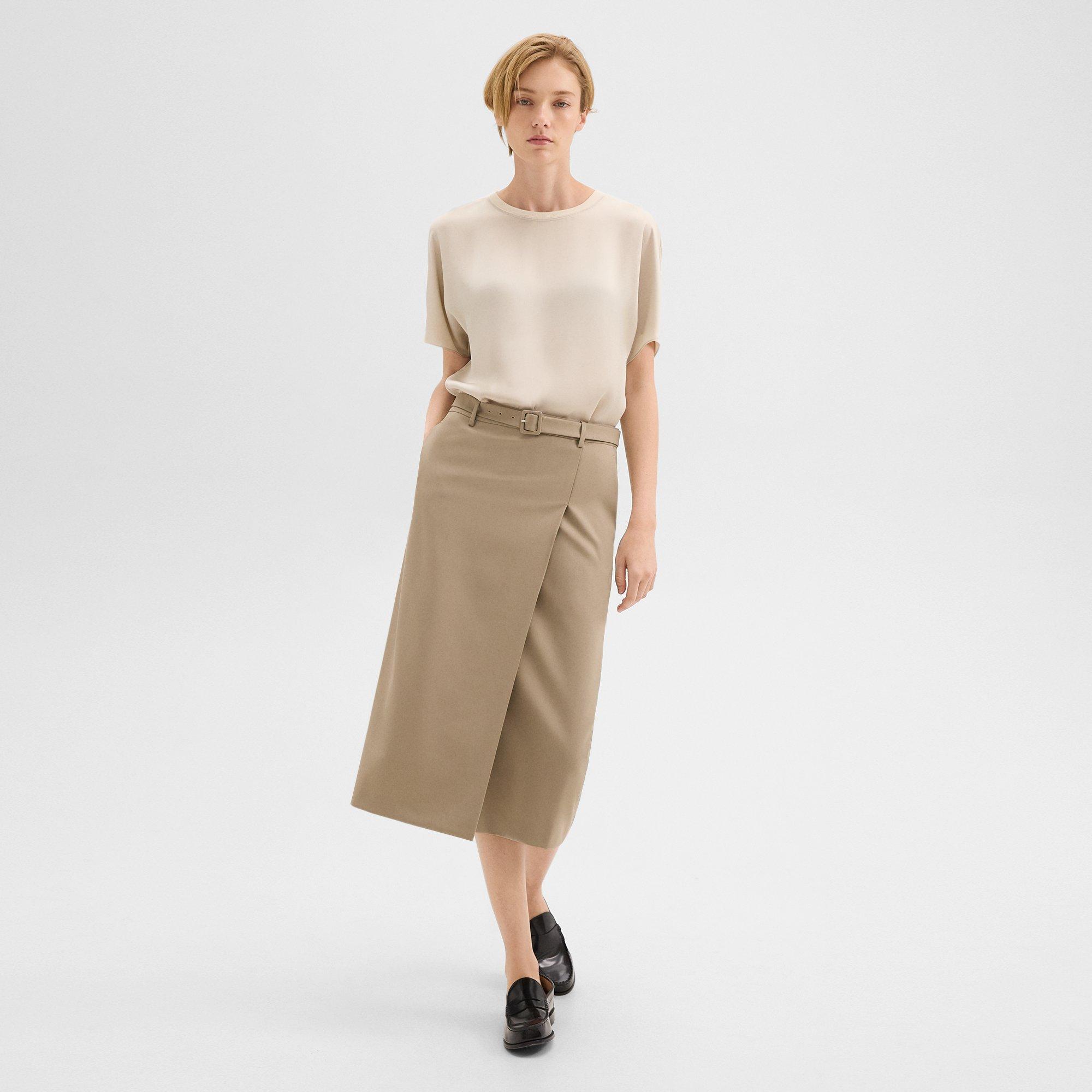 Trouser Skirt in Wool Gabardine