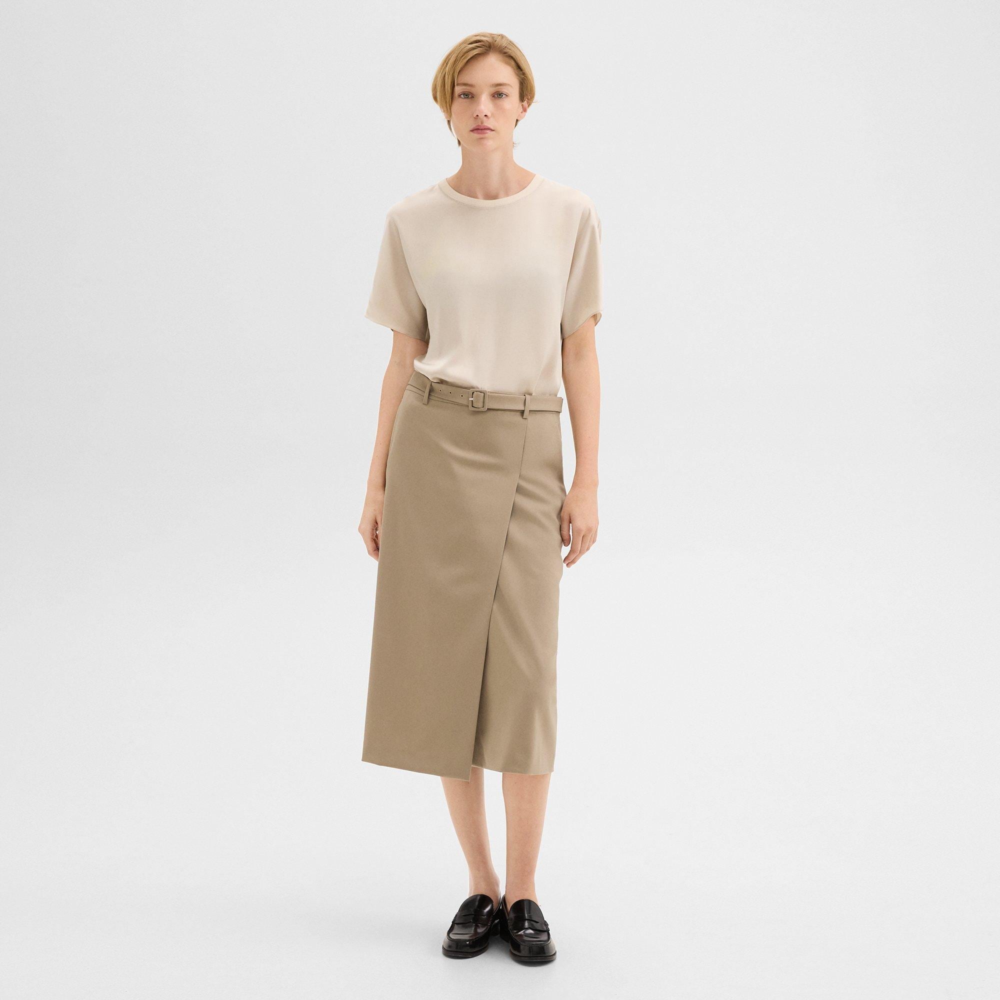 Trouser Skirt in Wool Gabardine