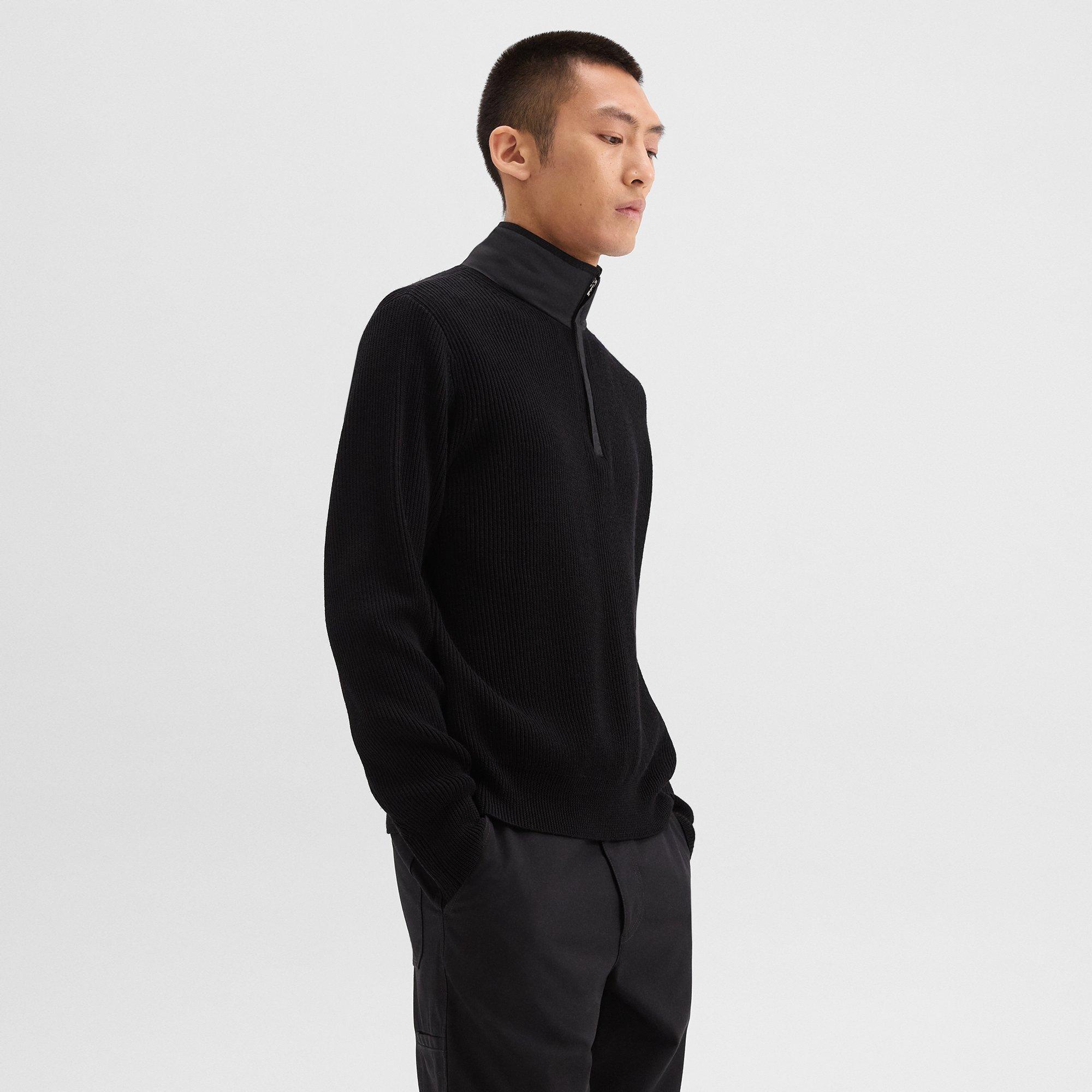 Quarter-Zip Pullover in Nylon-Wool