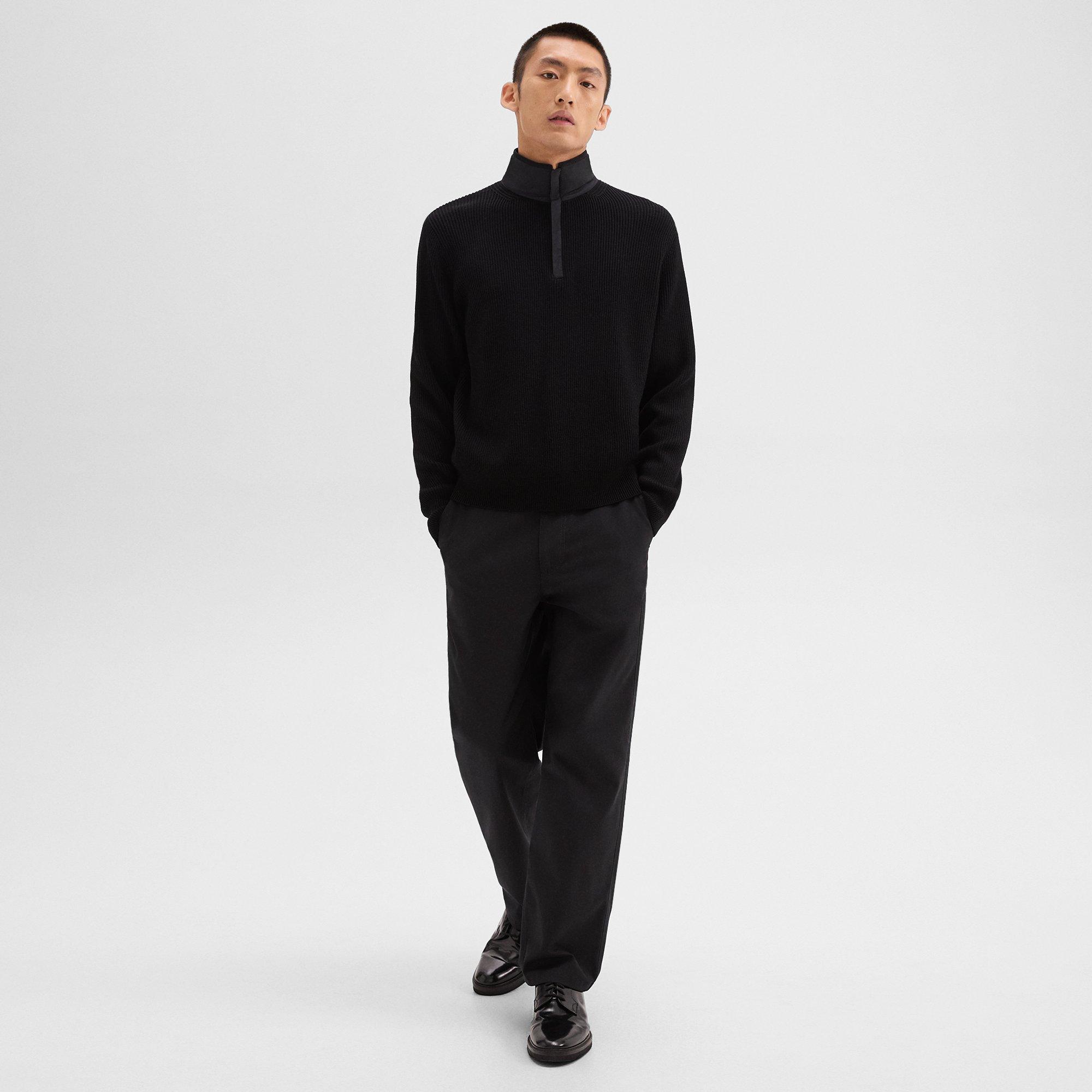 Quarter-Zip Pullover in Nylon-Wool