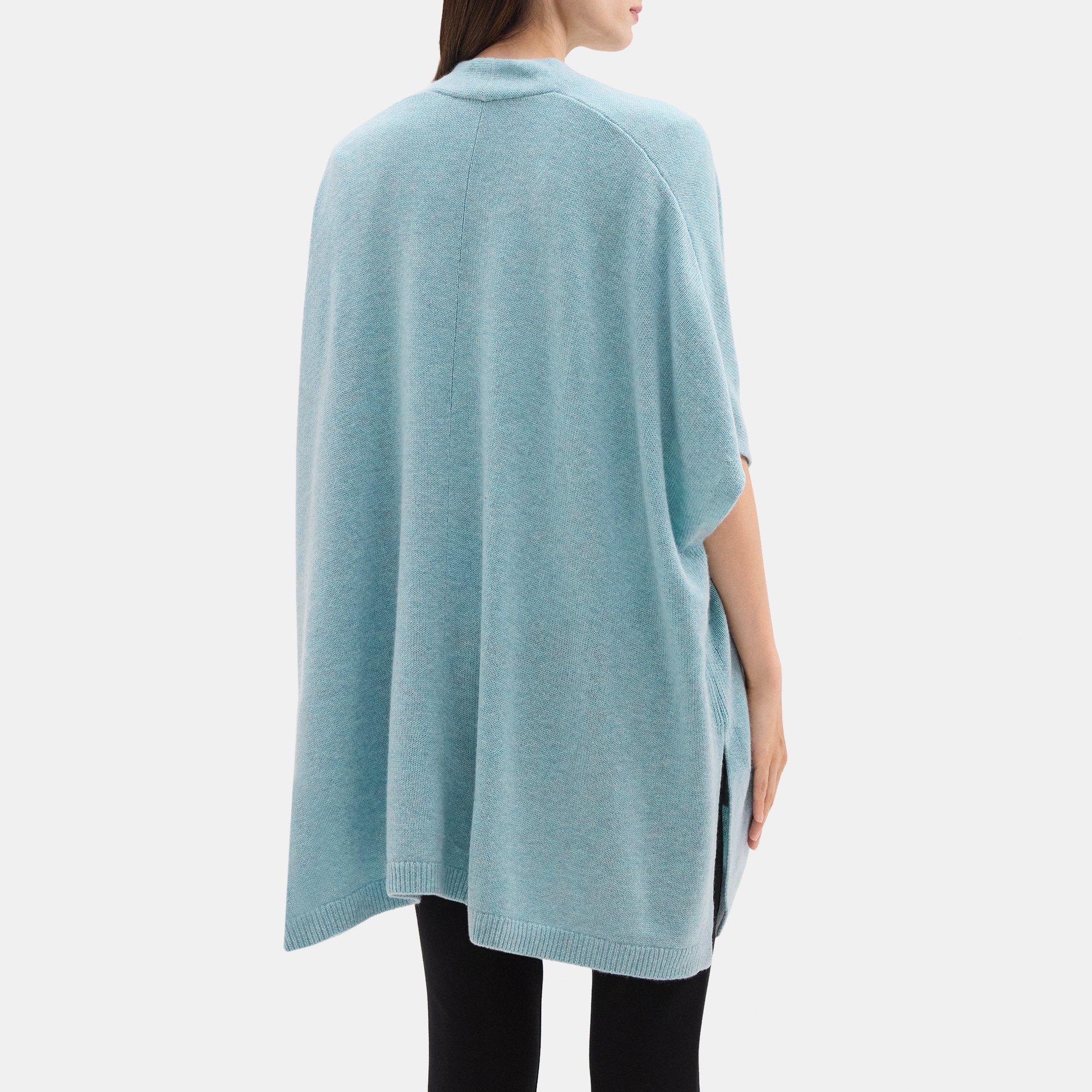 Knit Poncho in Wool-Cashmere