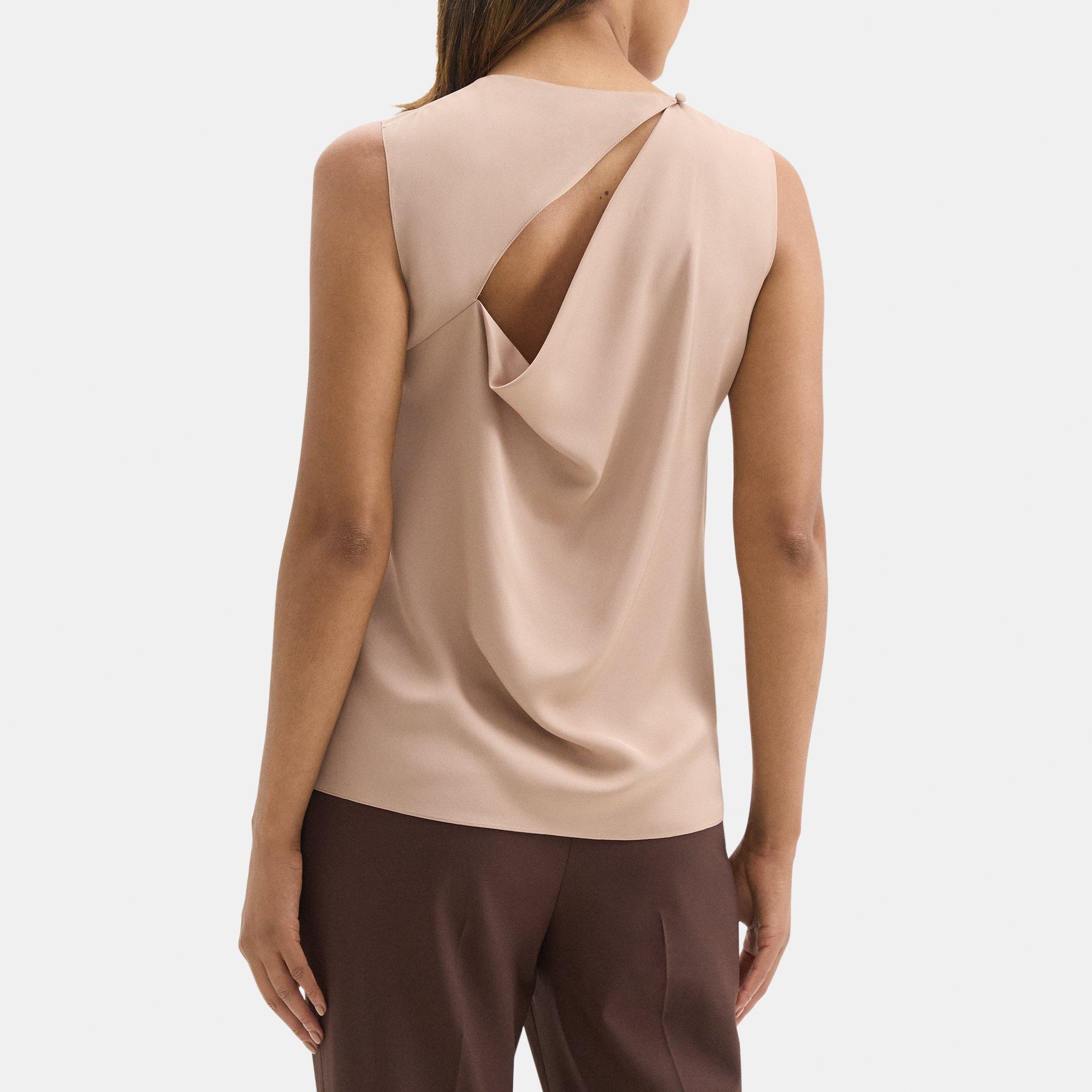 Draped Back Shell in Silk