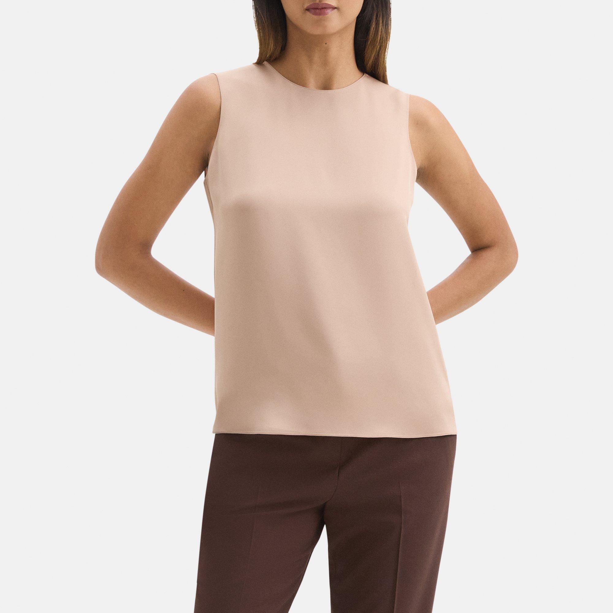 Draped Back Shell in Silk