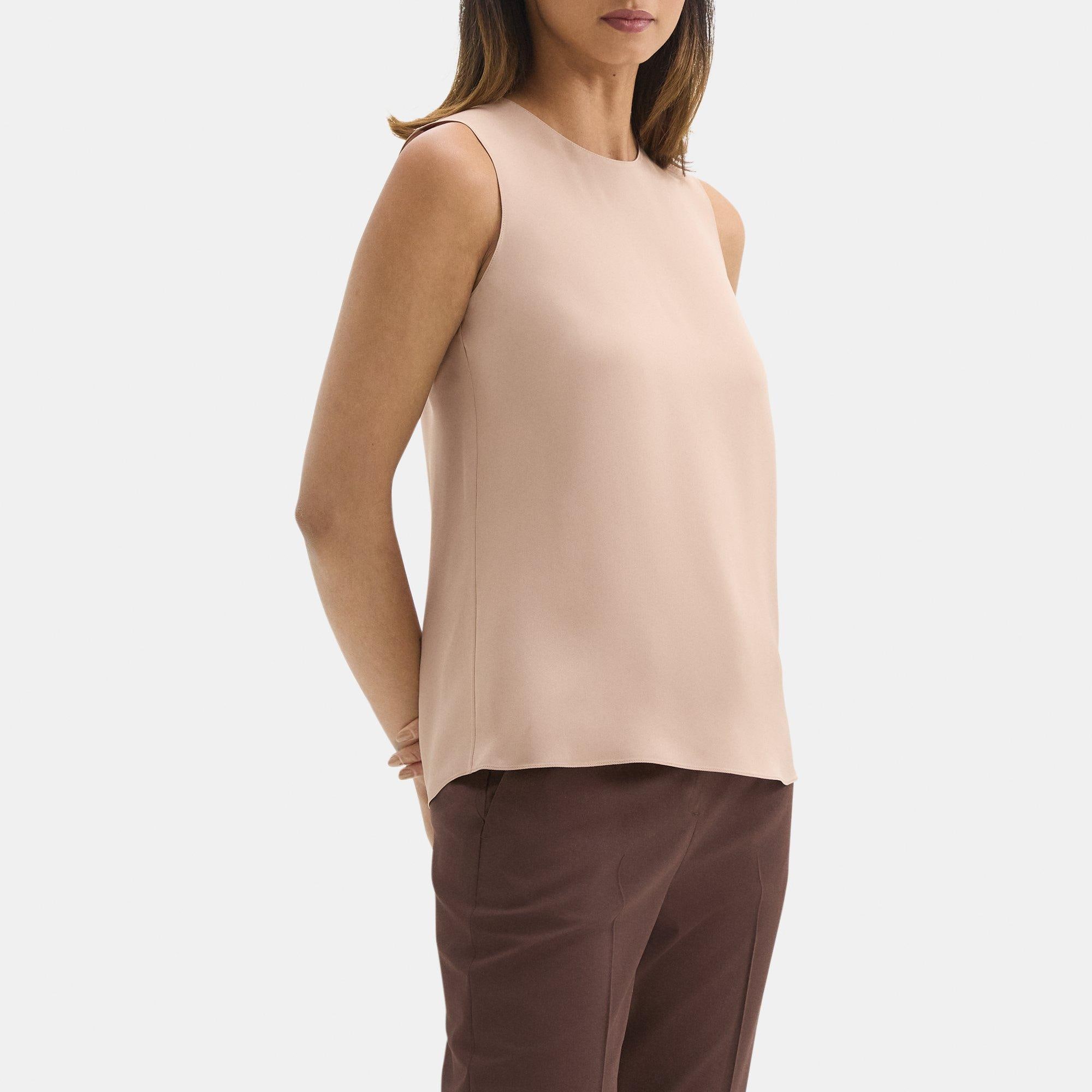 Draped Back Shell in Silk