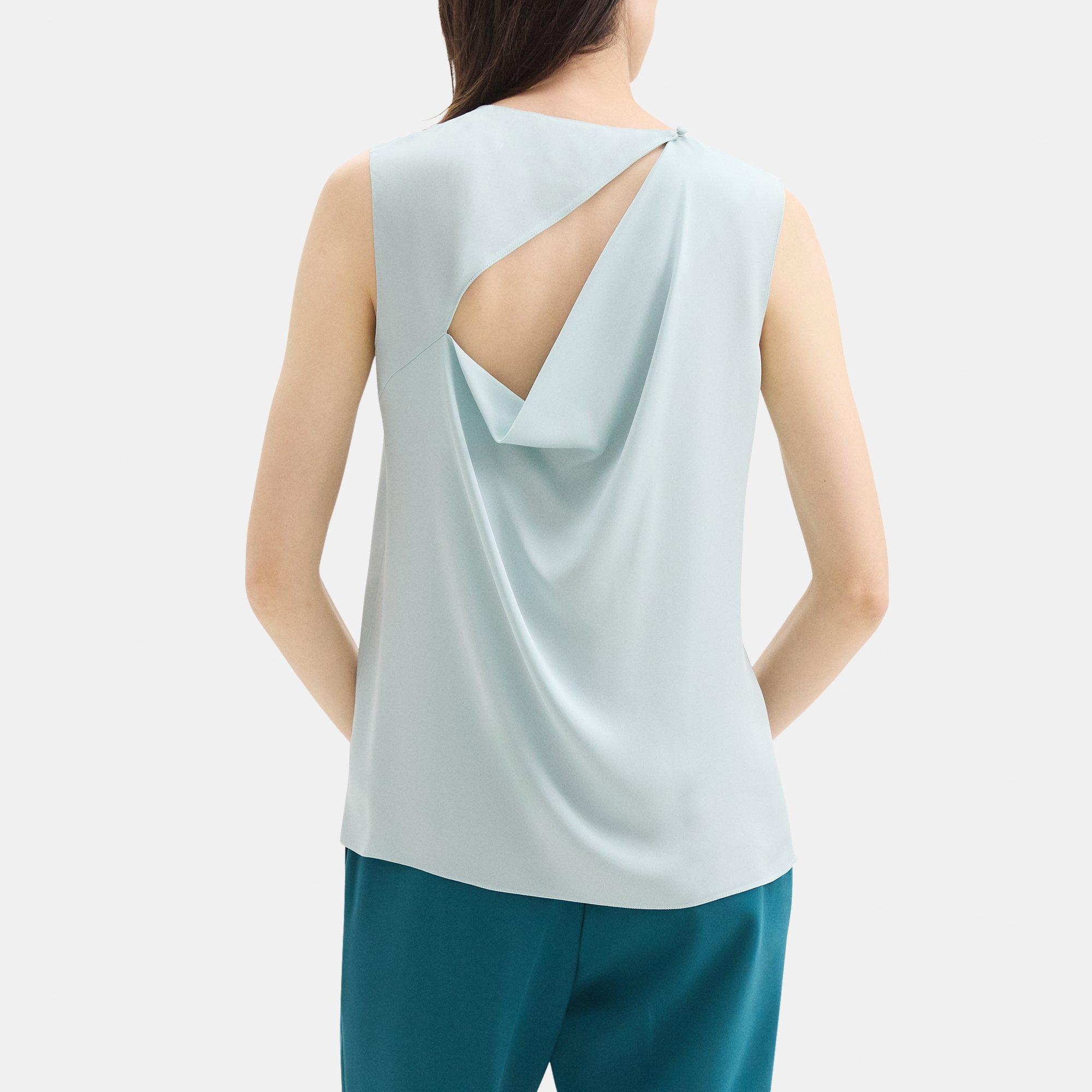 Draped Back Shell in Silk
