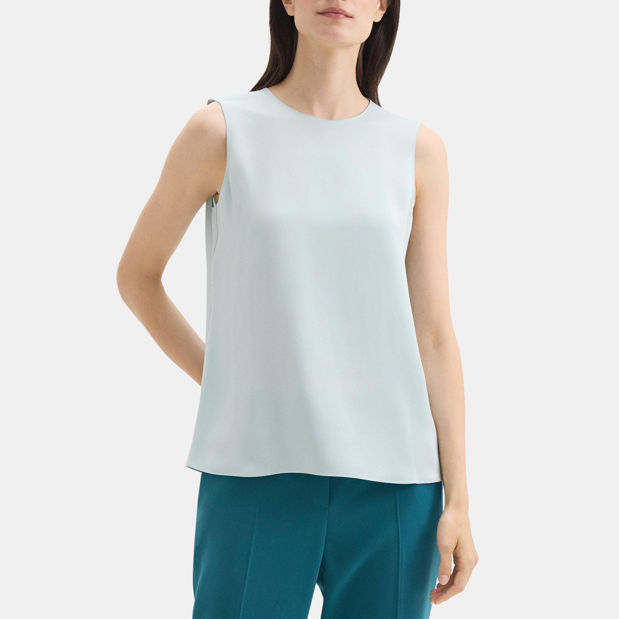 Draped Back Shell in Silk