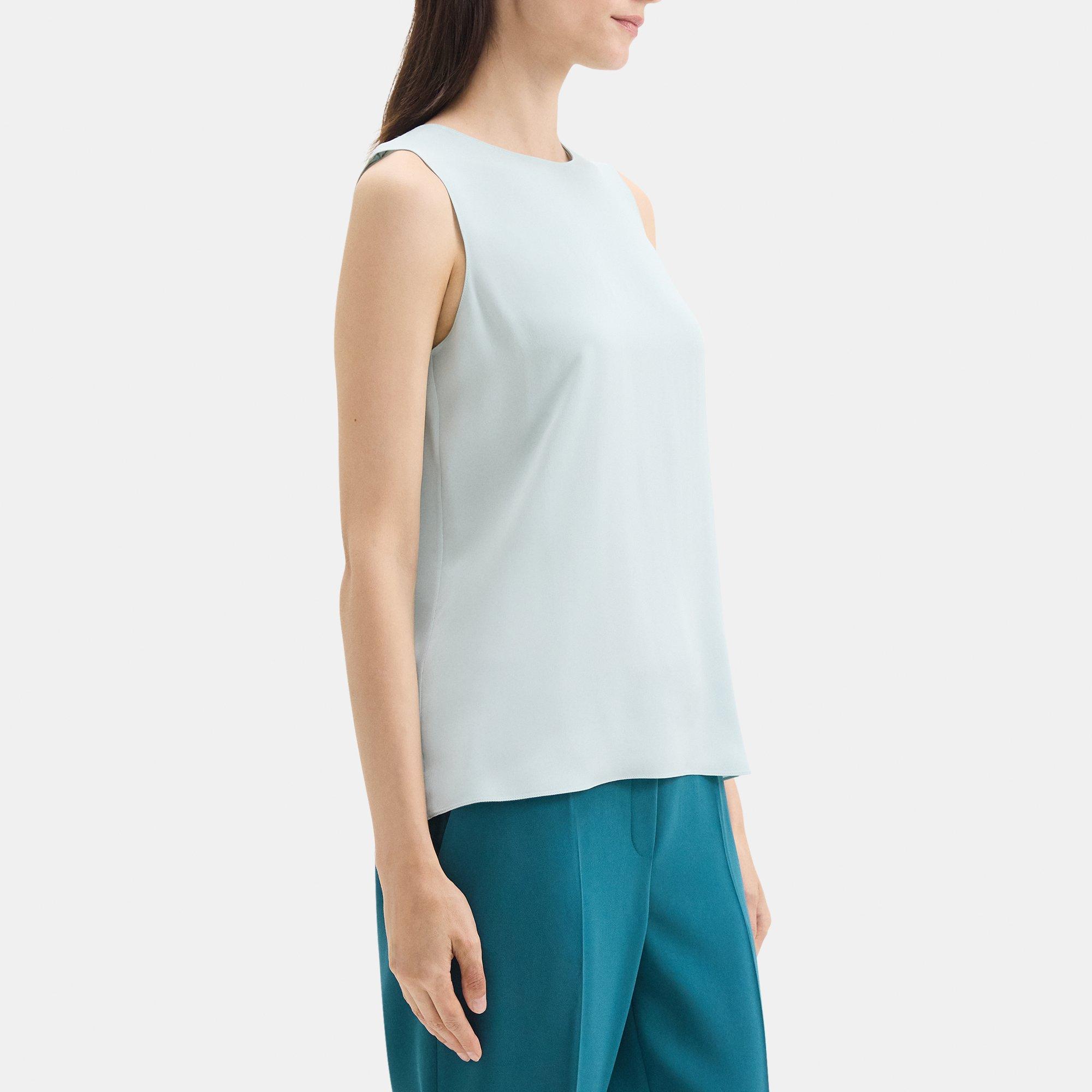Draped Back Shell in Silk