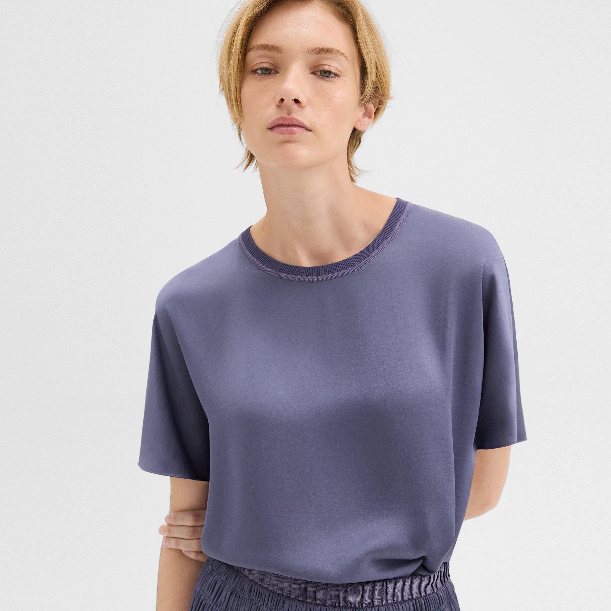 Dolman Sleeve Tee in Recycled Satin