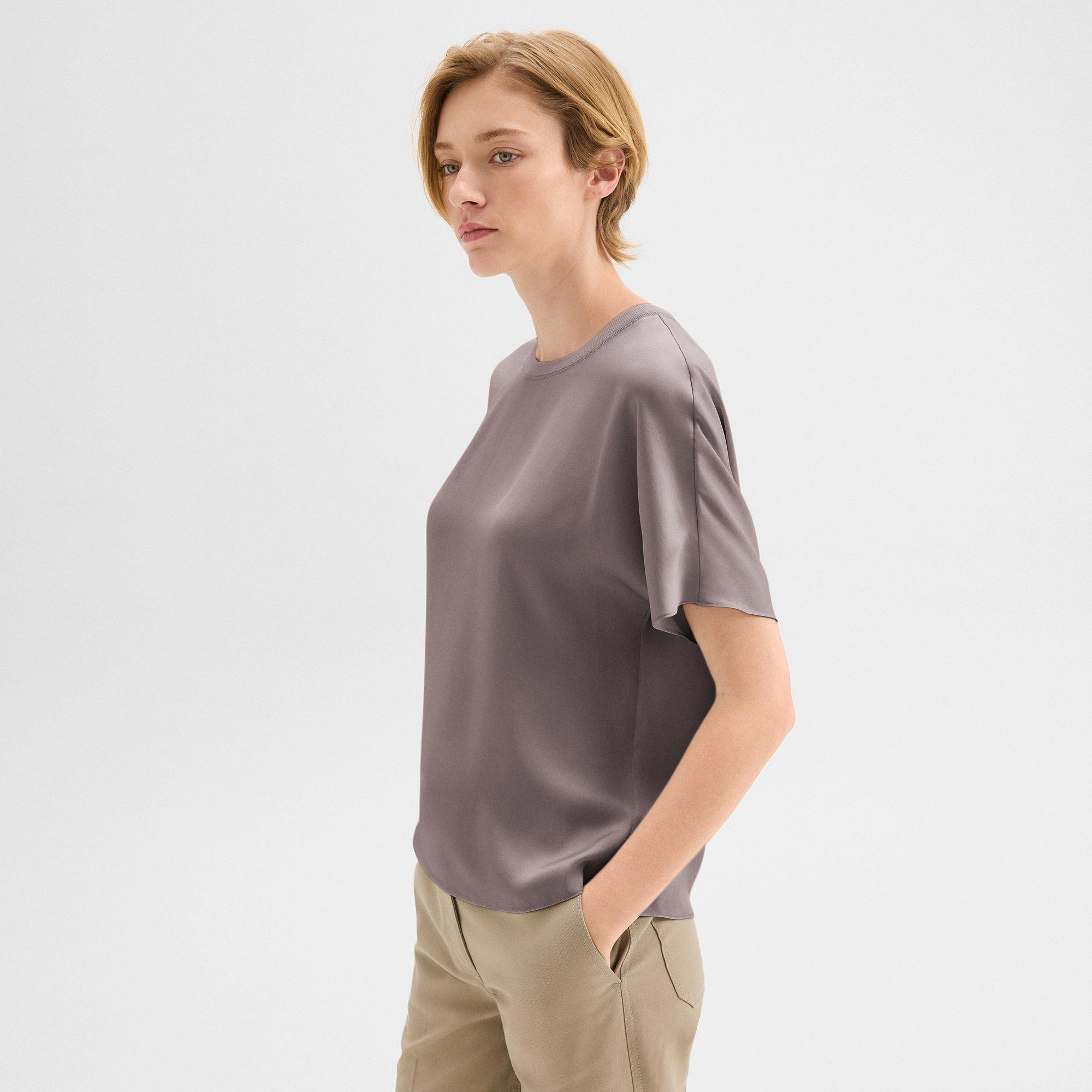 Dolman Sleeve Tee in Recycled Satin