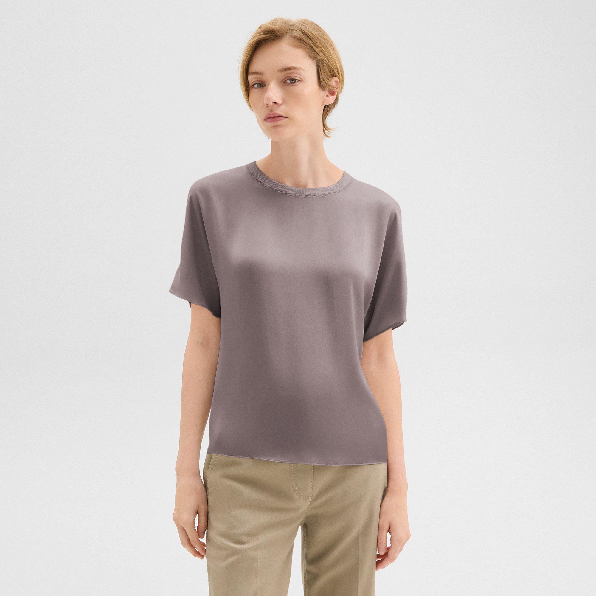 Dolman Sleeve Tee in Recycled Satin