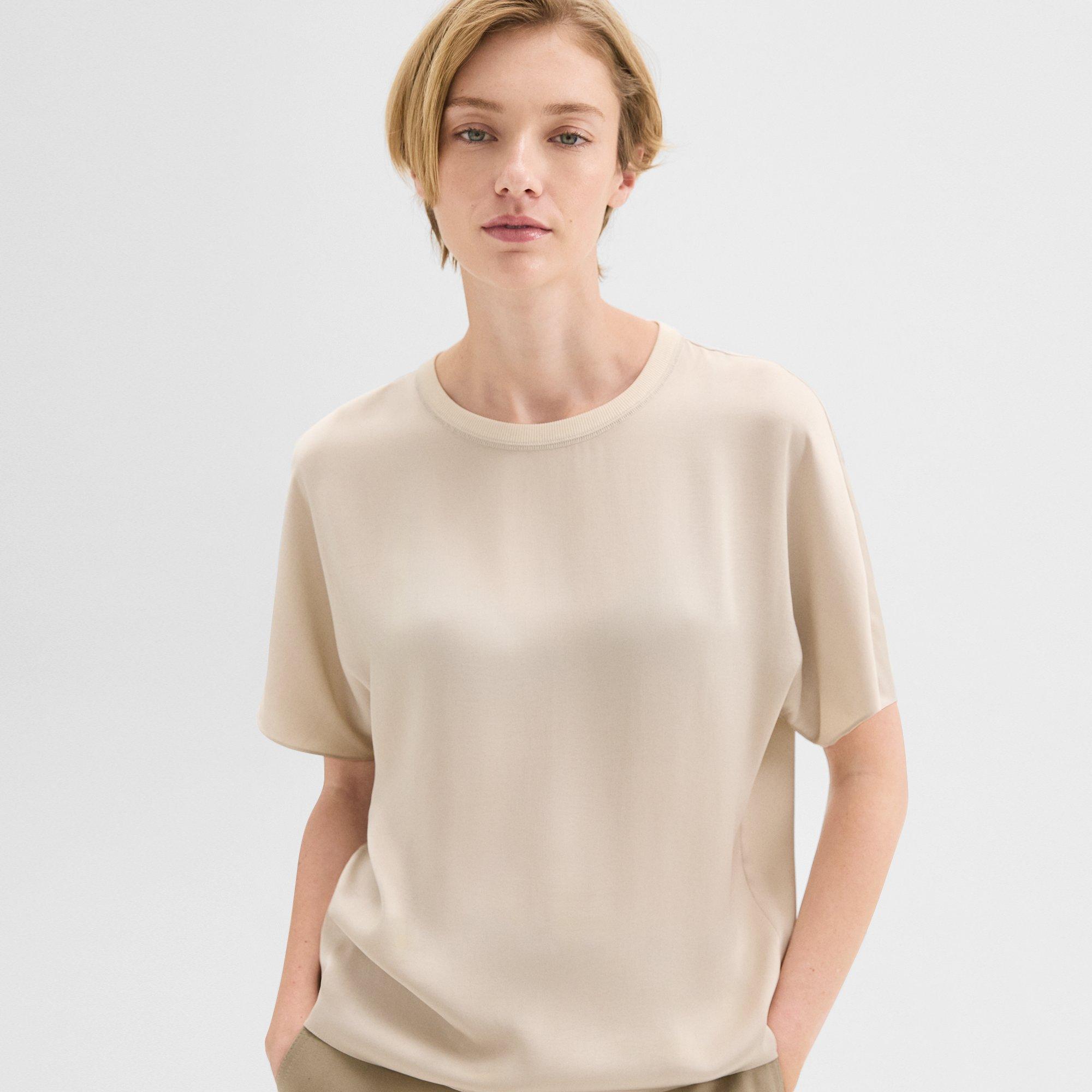 Dolman Sleeve Tee in Recycled Satin