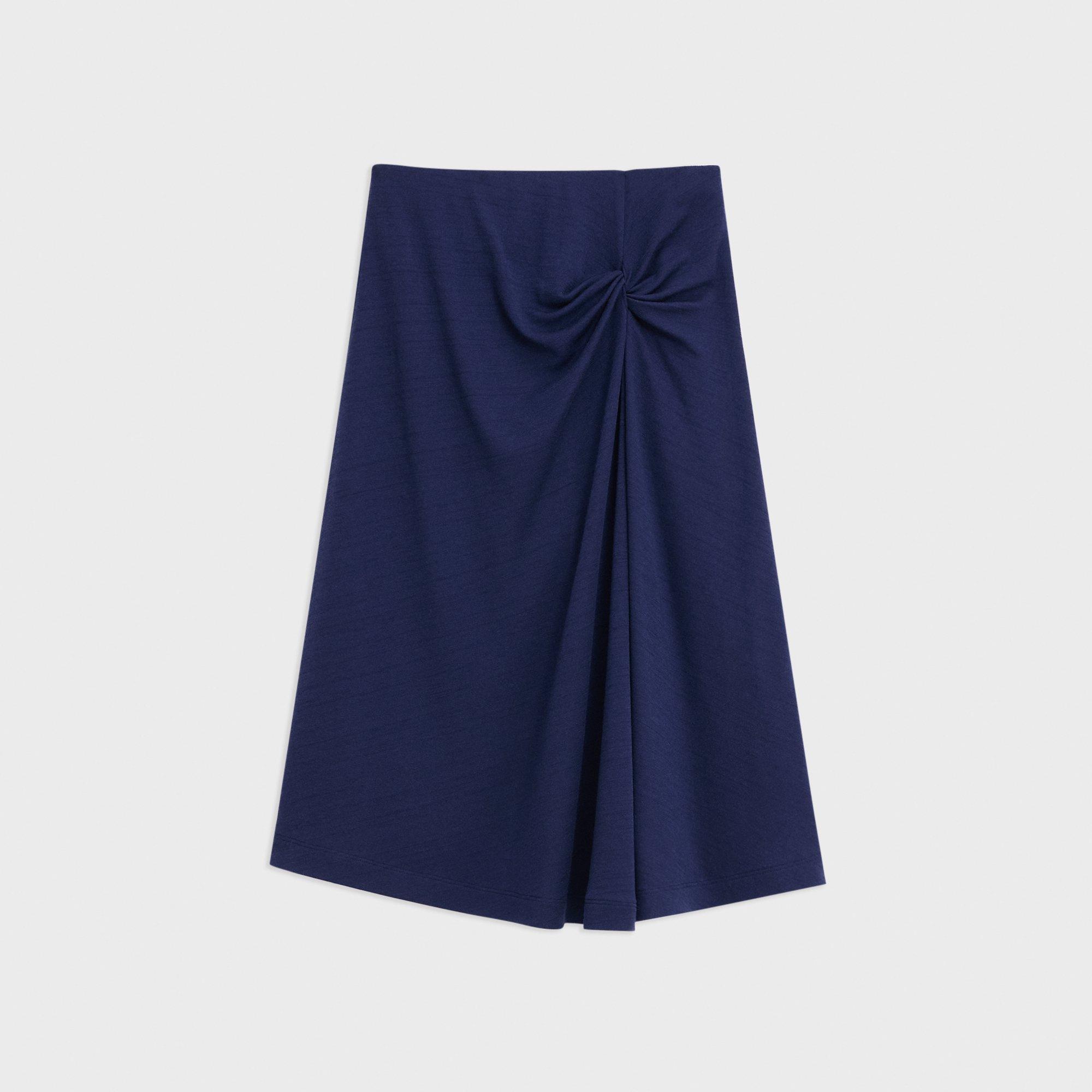 Twisted Midi Skirt in Viscose-Wool