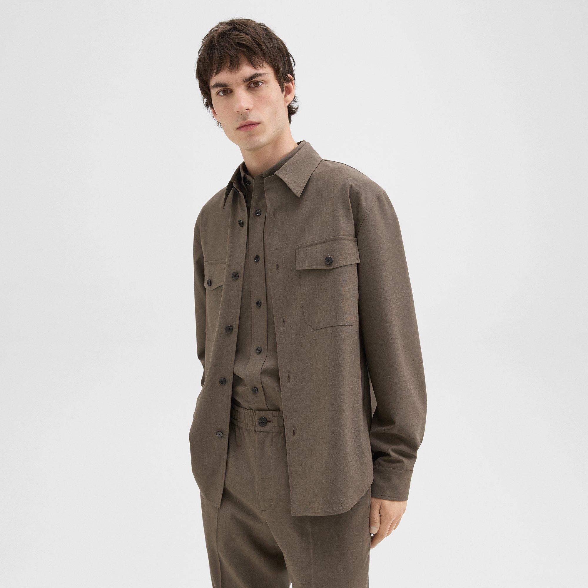 Garvin Shirt Jacket in Stretch Wool