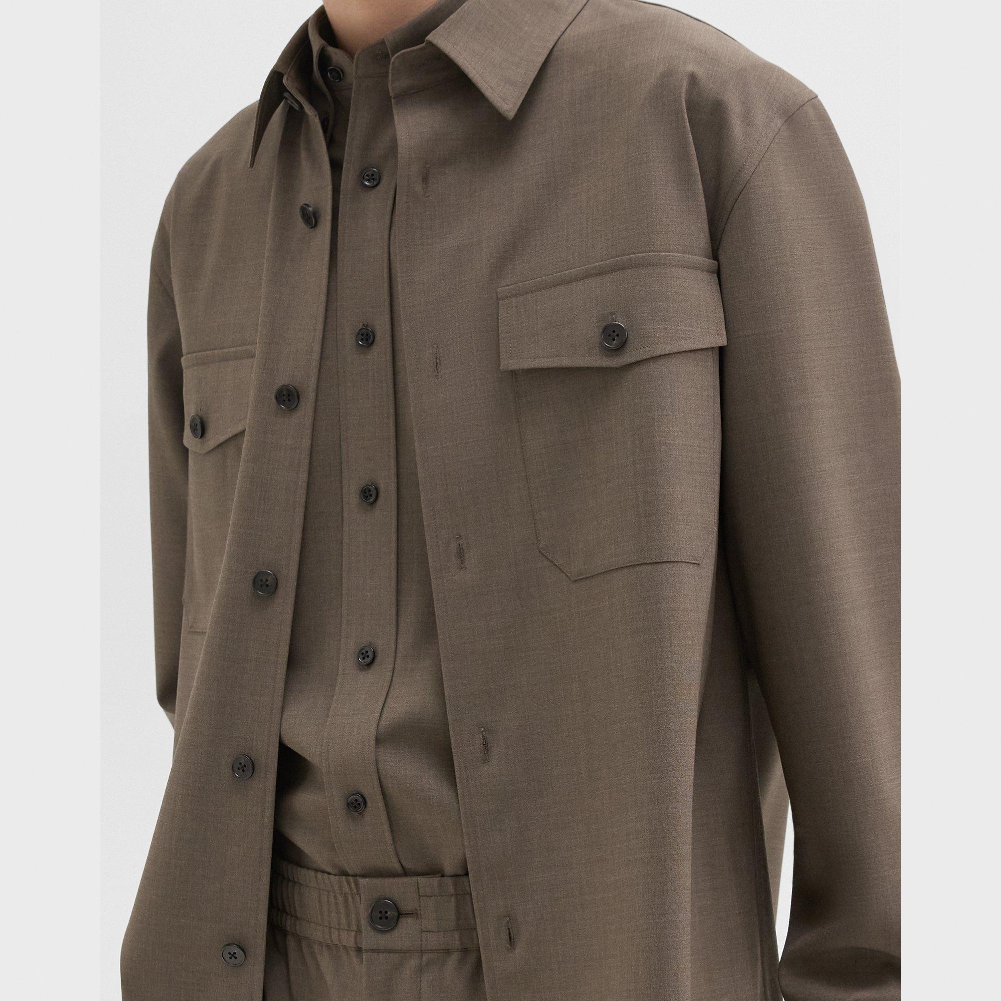 Garvin Shirt Jacket in Stretch Wool