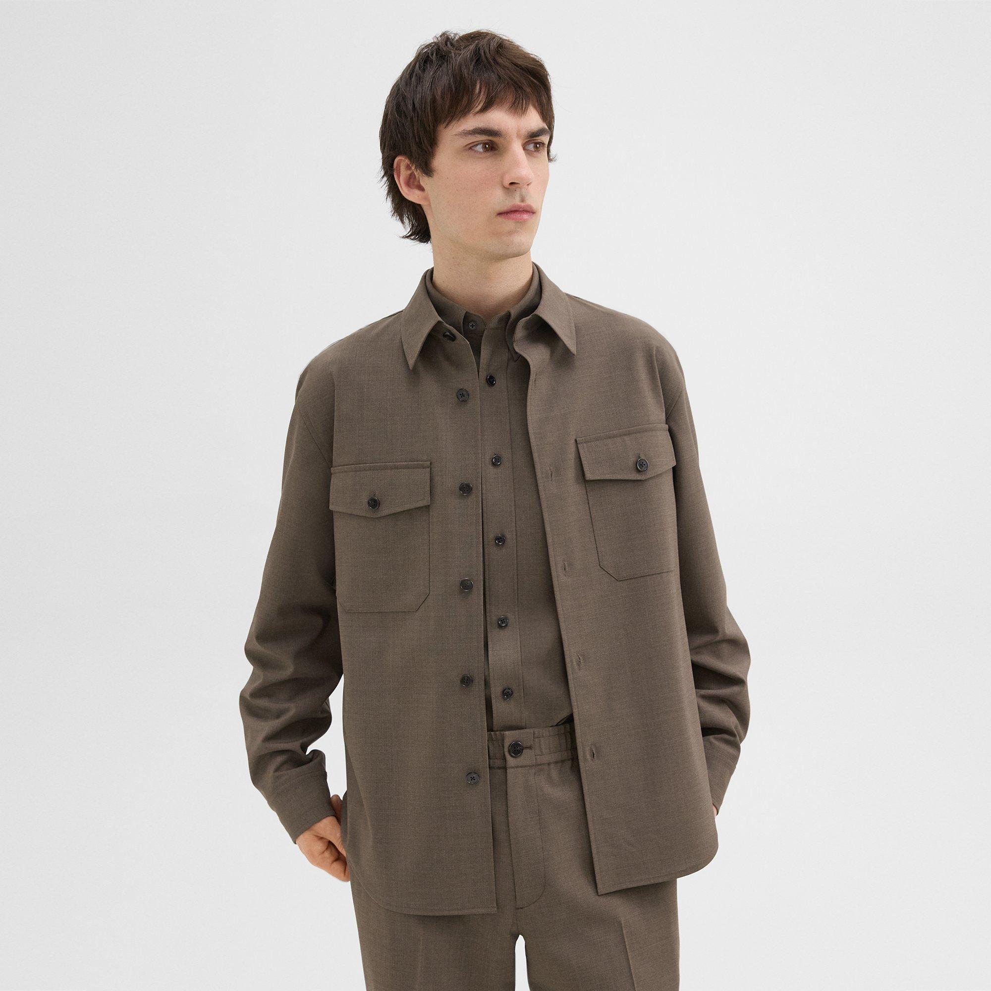 Garvin Shirt Jacket in Stretch Wool