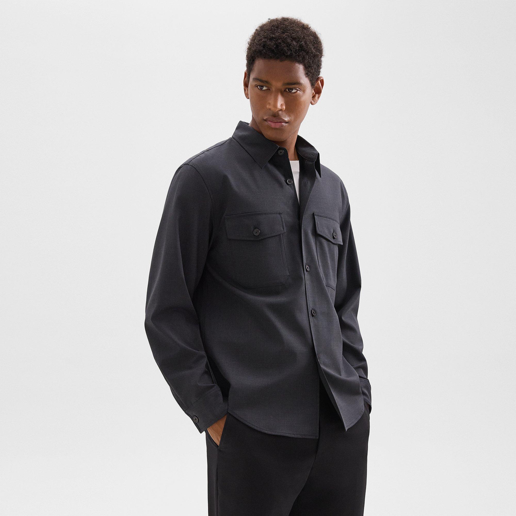 Garvin Shirt Jacket in Stretch Wool