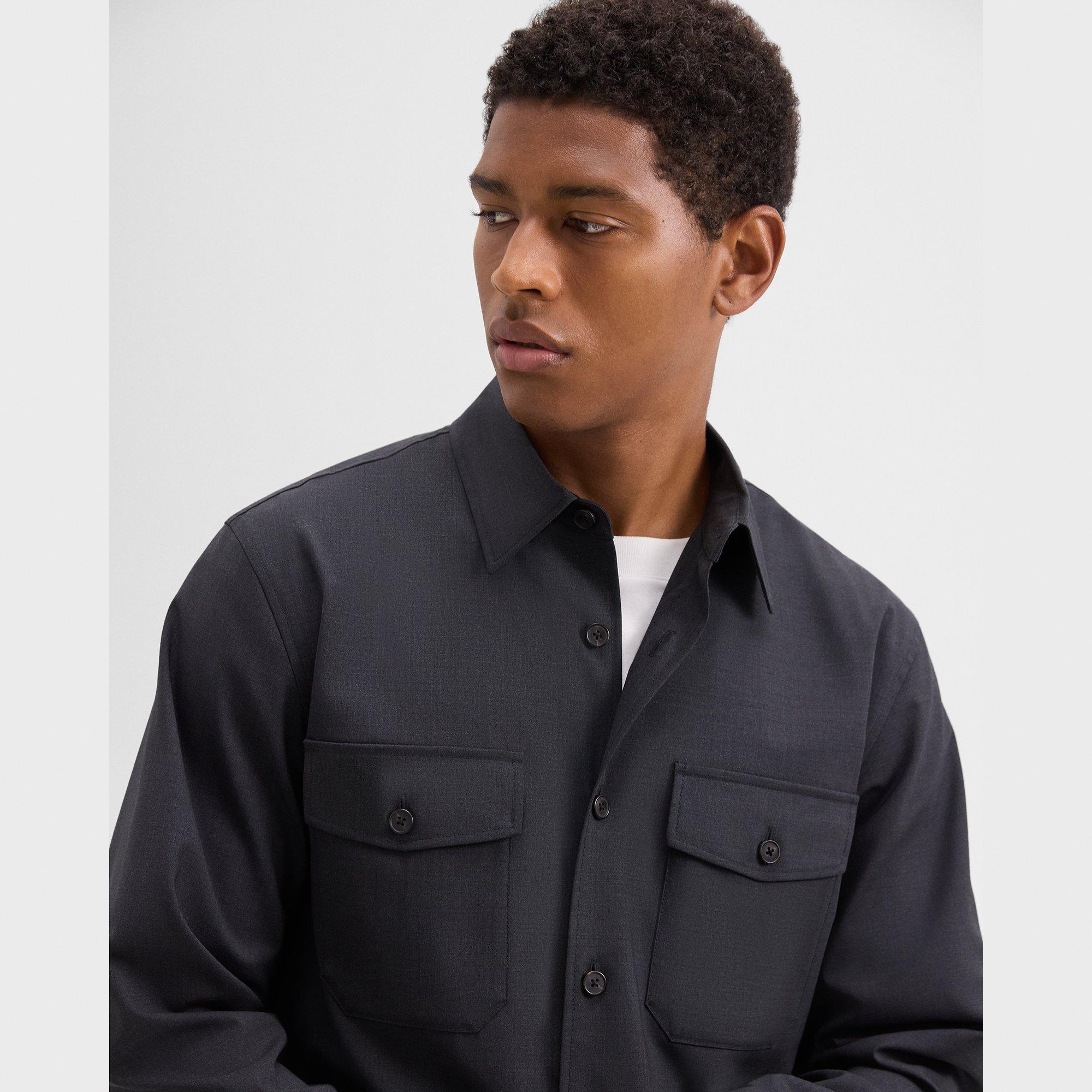 Garvin Shirt Jacket in Stretch Wool