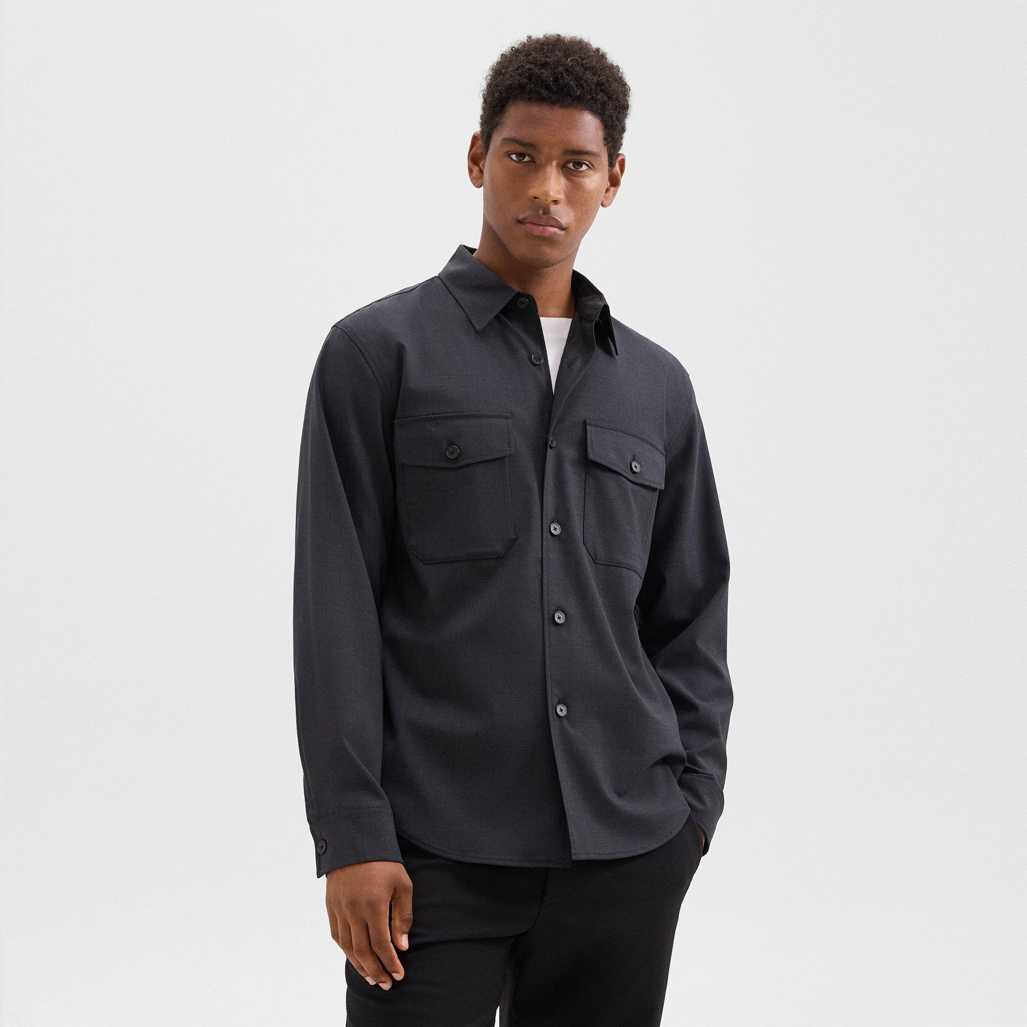 Garvin Shirt Jacket in Stretch Wool