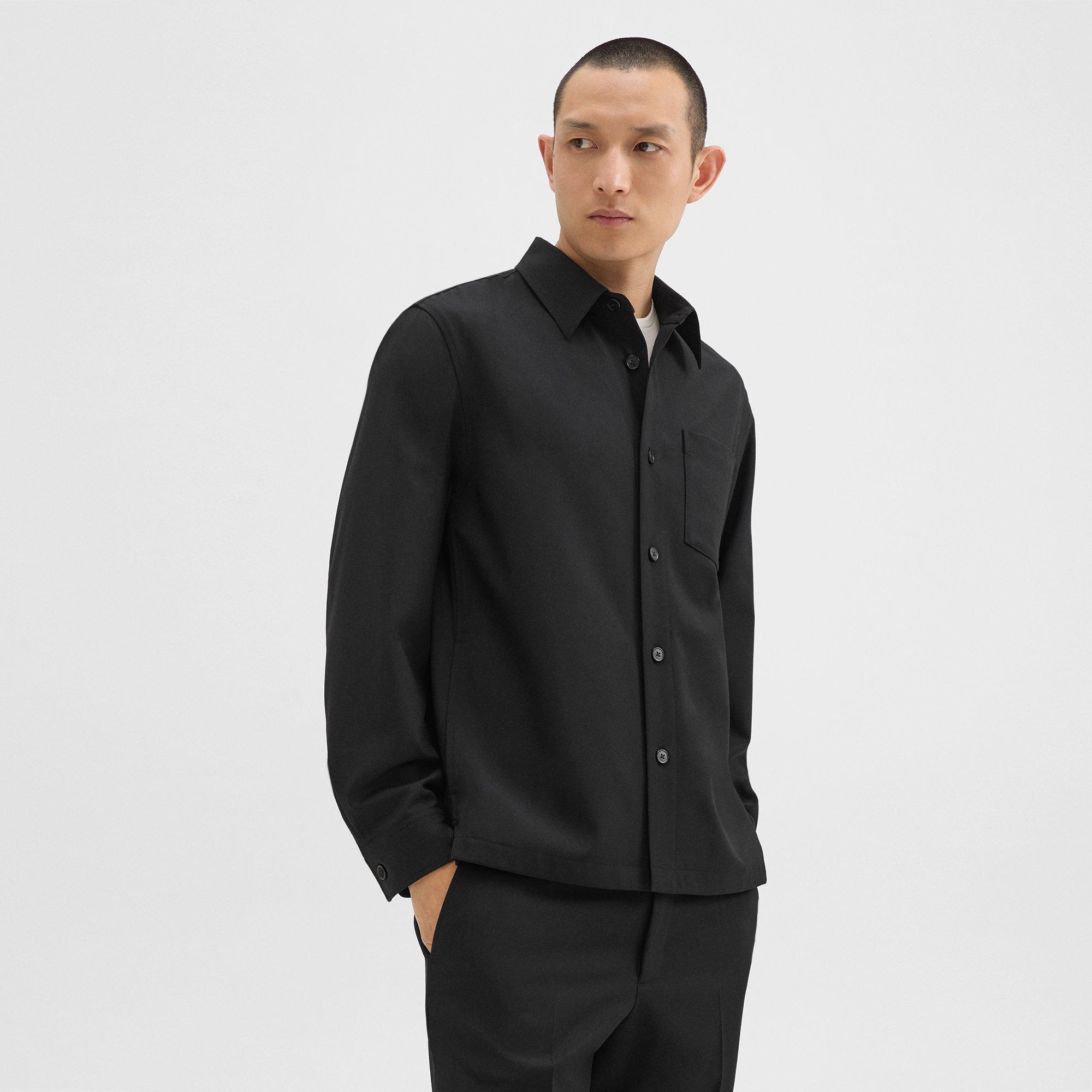 Overshirt in Wool-Blend Twill