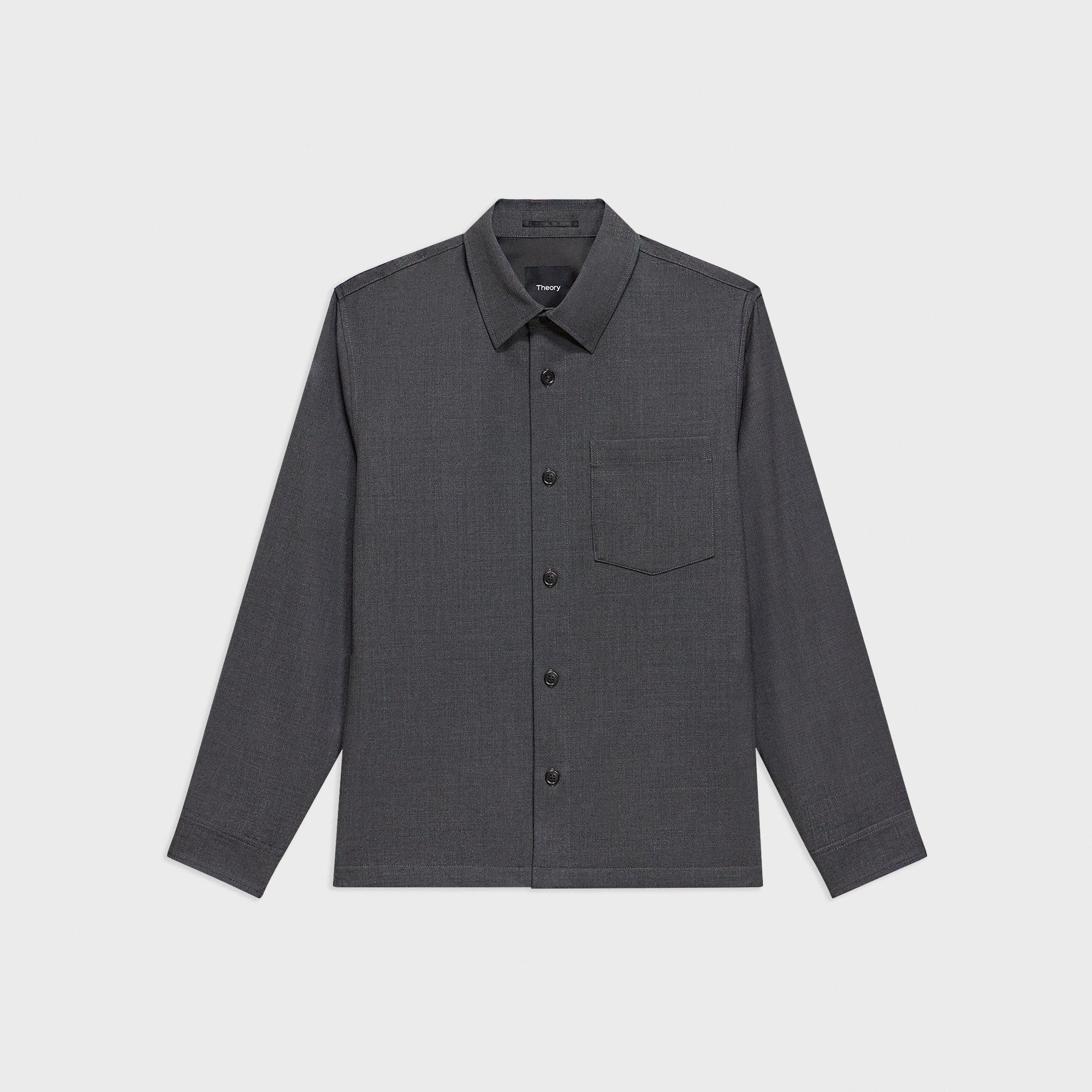 Overshirt in Wool-Blend Twill