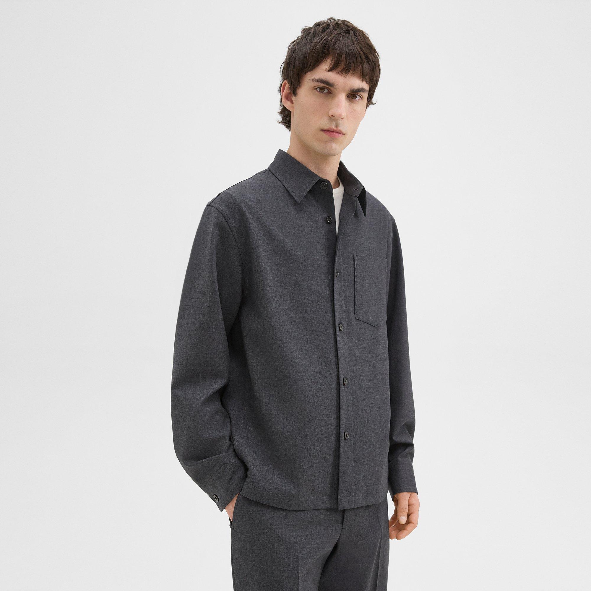 Overshirt in Wool-Blend Twill