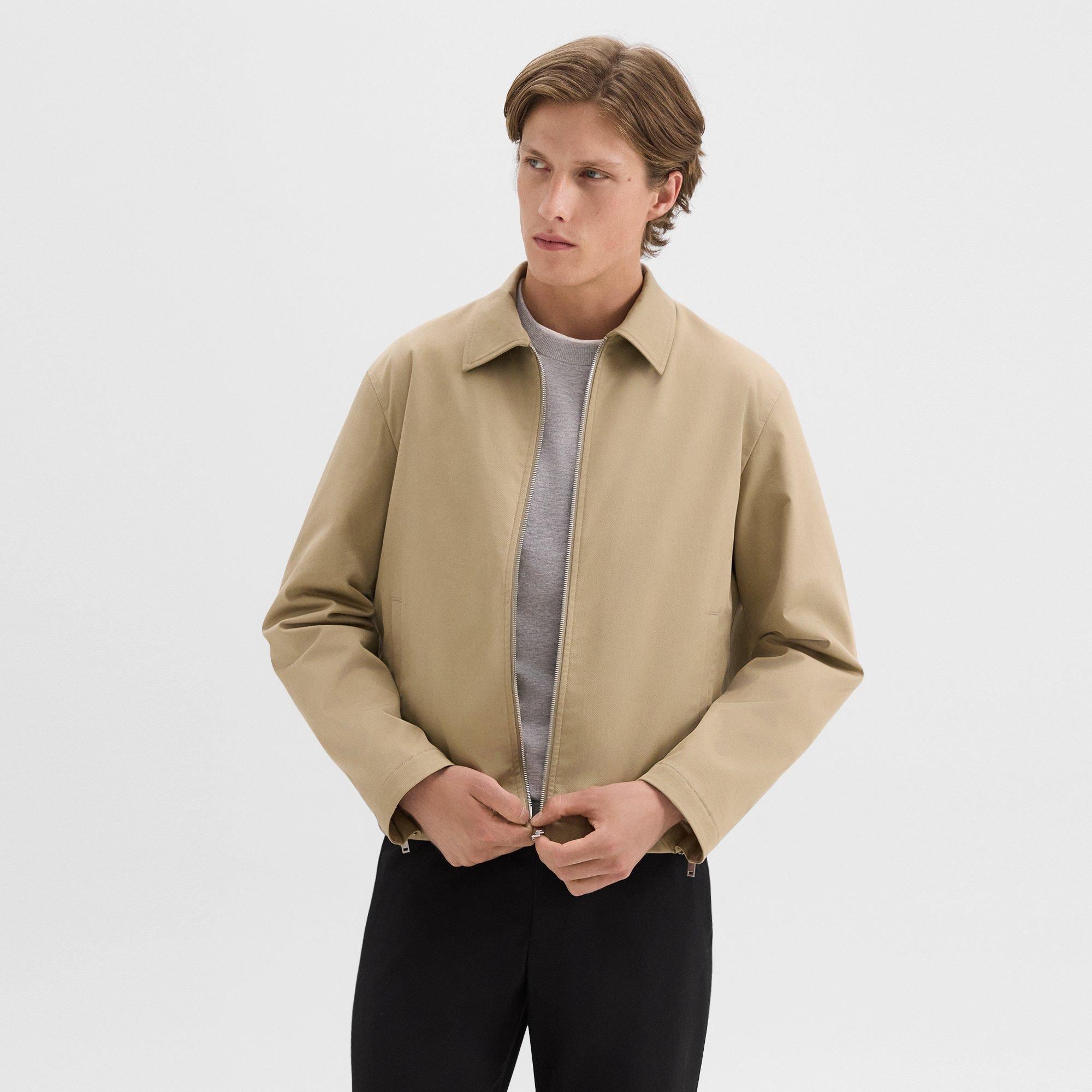 Men's short zip cotton twill jacket best sale